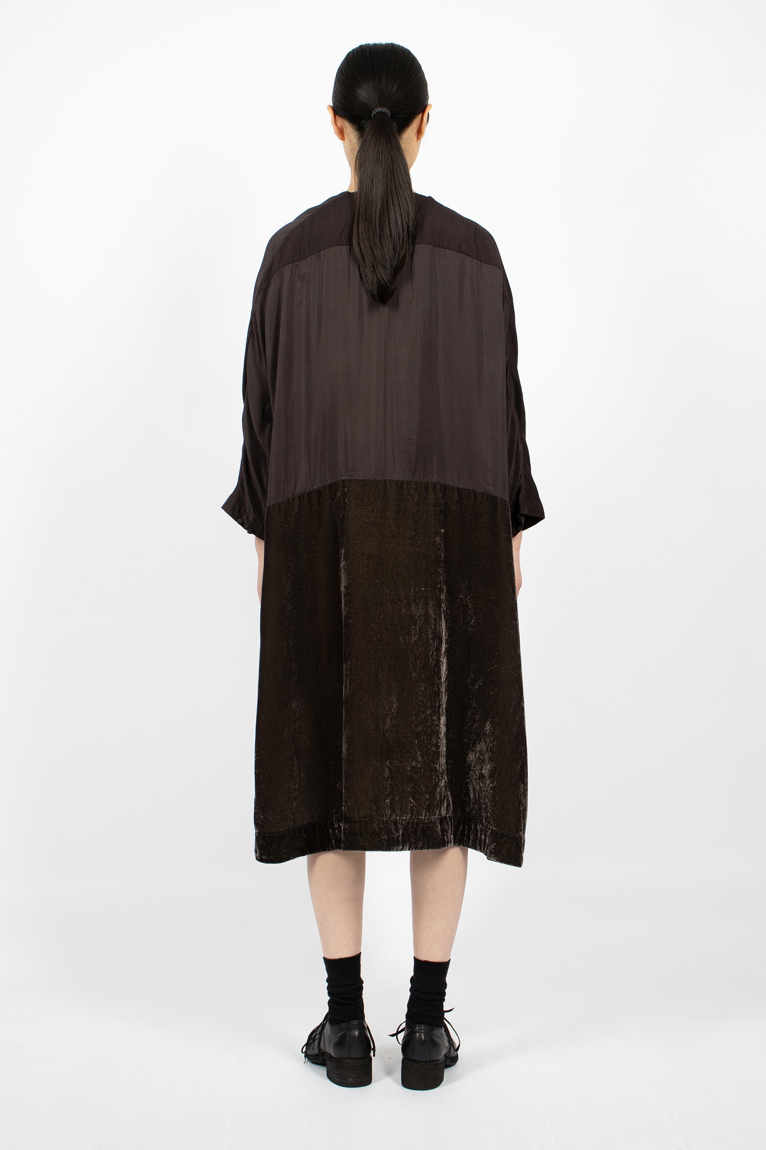 Patchwork Dress Dark Brown