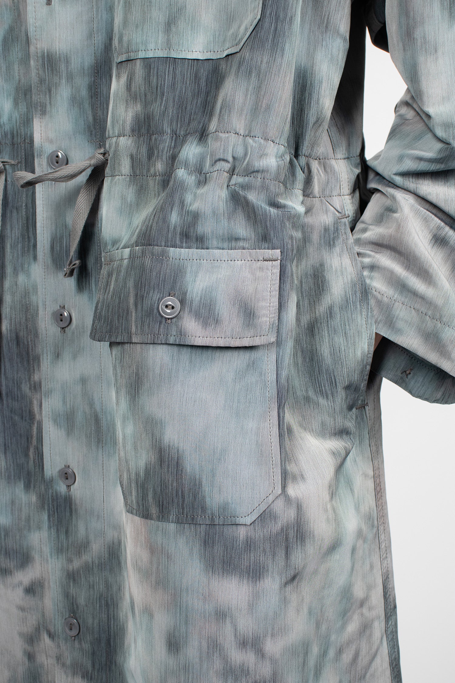 Cagoule Dress Charcoal Smoke Print