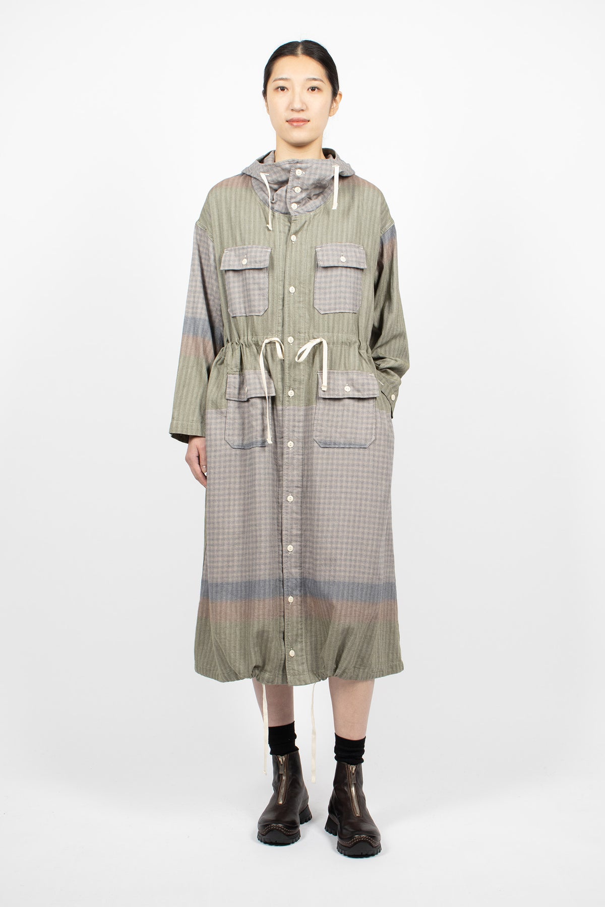 Cagoule Dress Smoky Horizontal Stripe