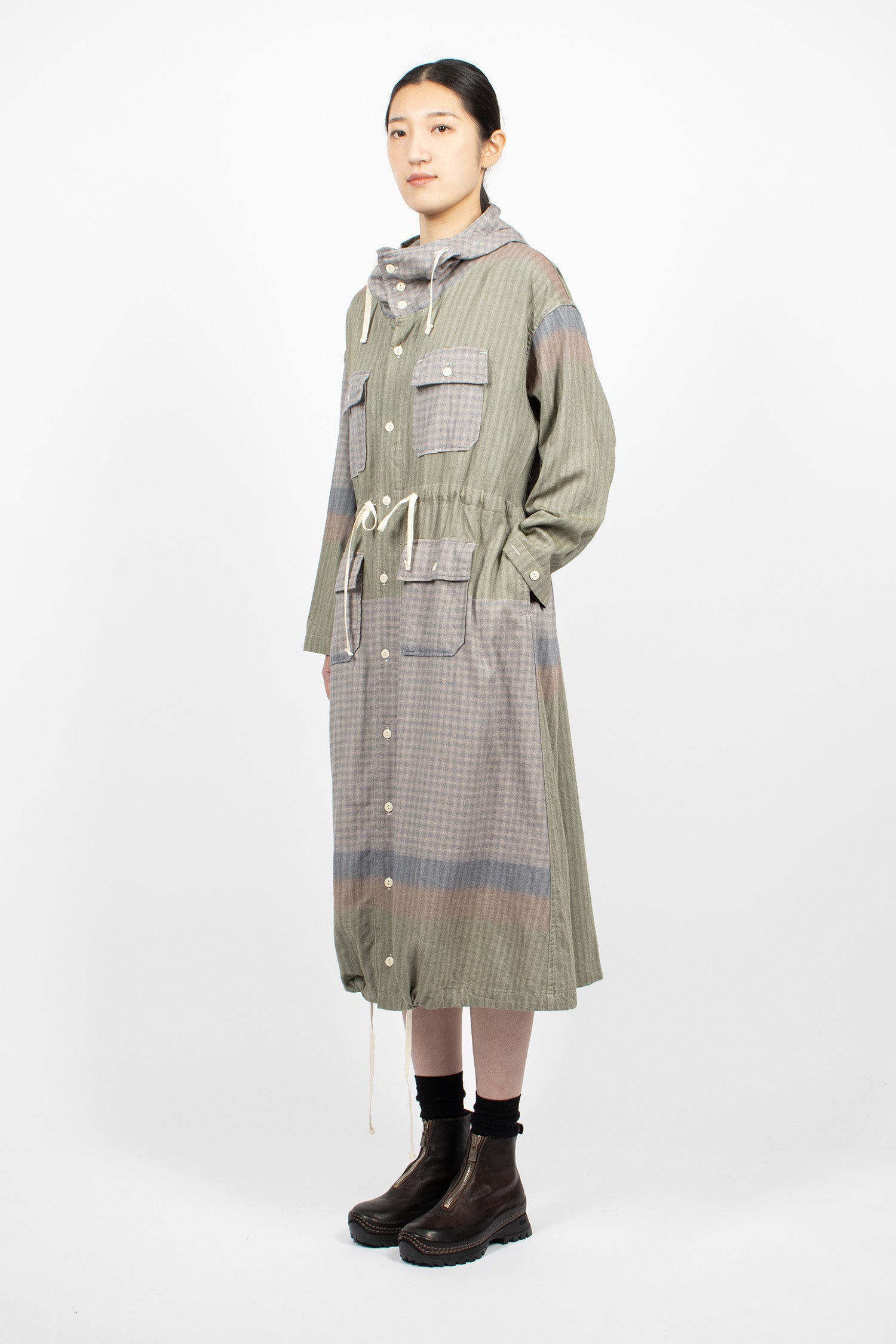 Cagoule Dress Smoky Horizontal Stripe
