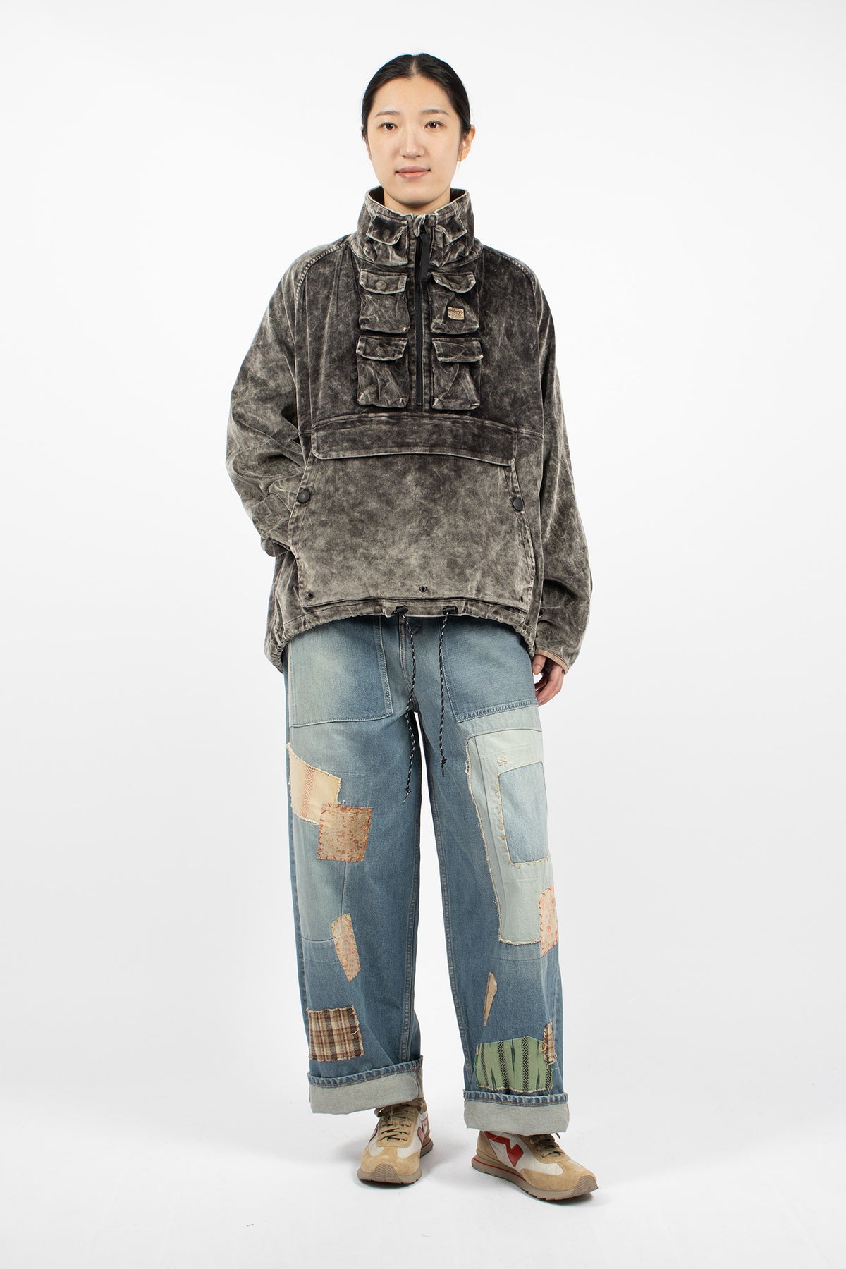 Velveteen Nickle Anorak Black Dirty Dyed
