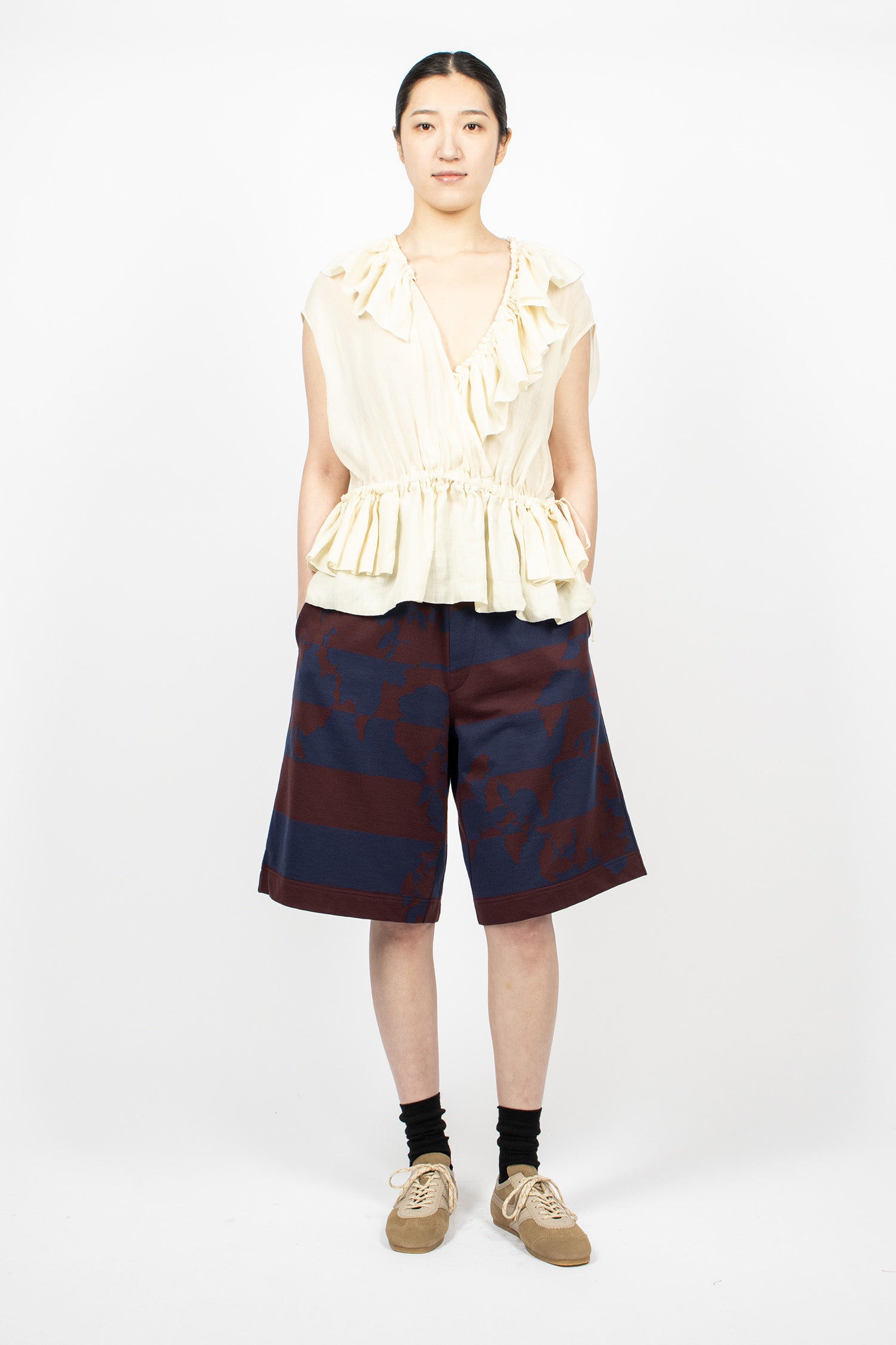 Muslin Ruffled Top Ivory