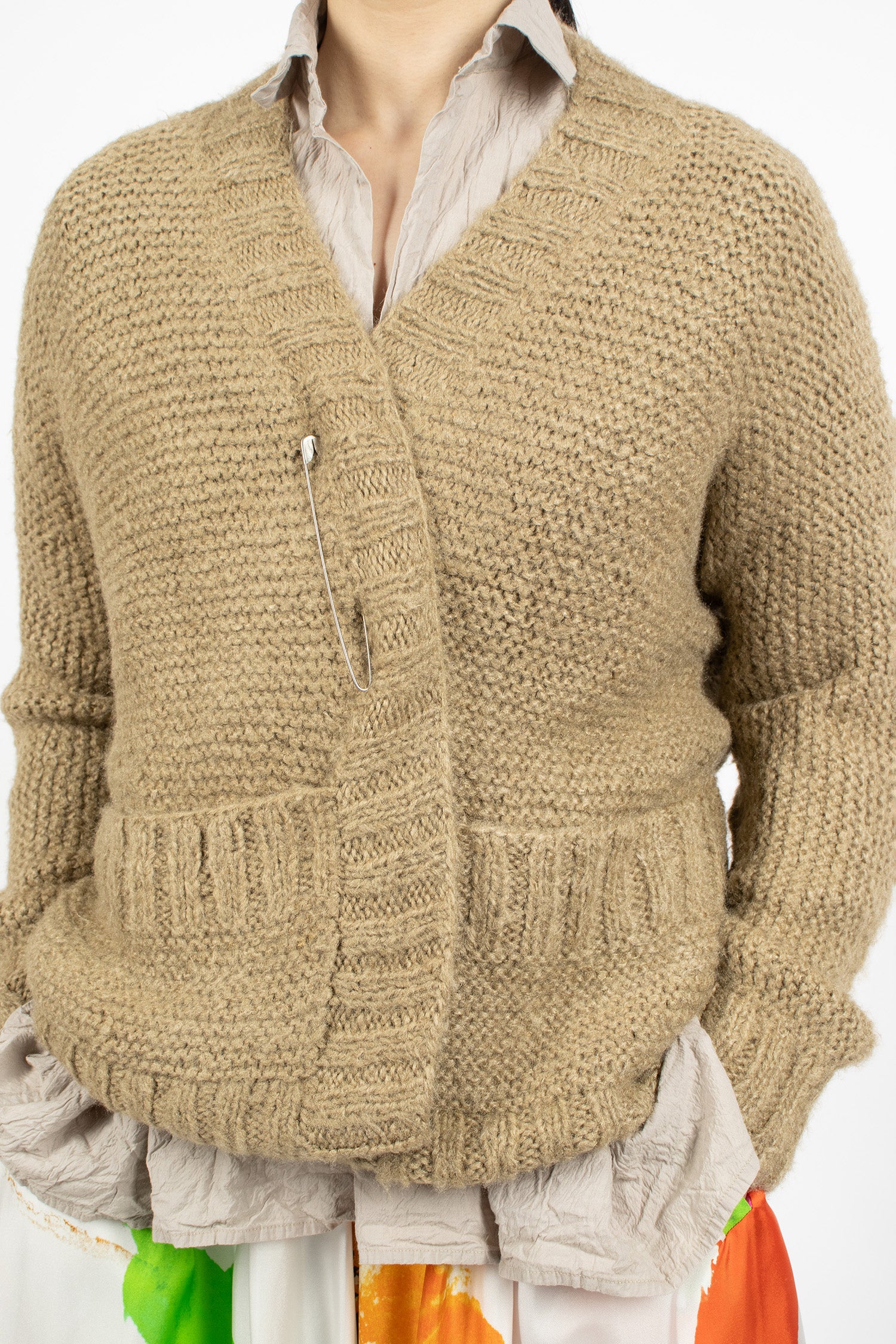 Hand-Knitted Jacket Cardigan Natural