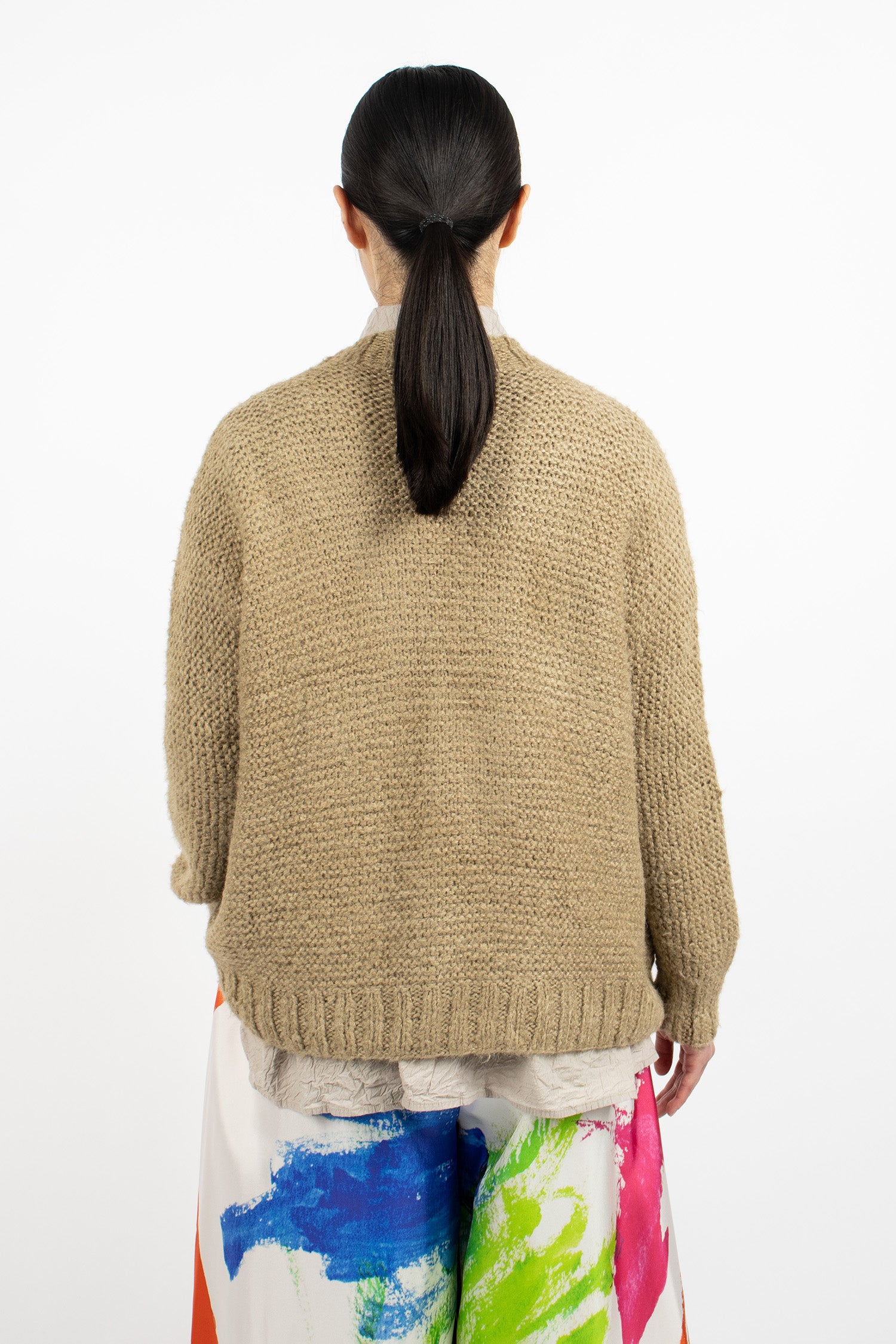 Hand-Knitted Jacket Cardigan Natural