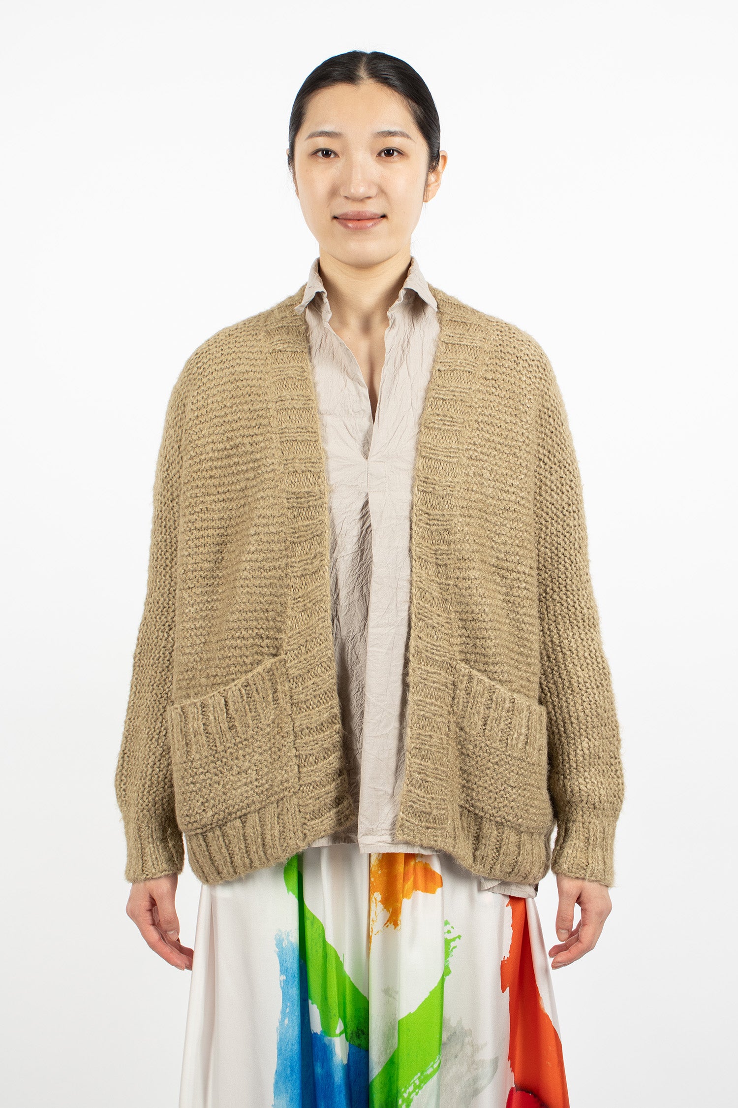 Hand-Knitted Jacket Cardigan Natural