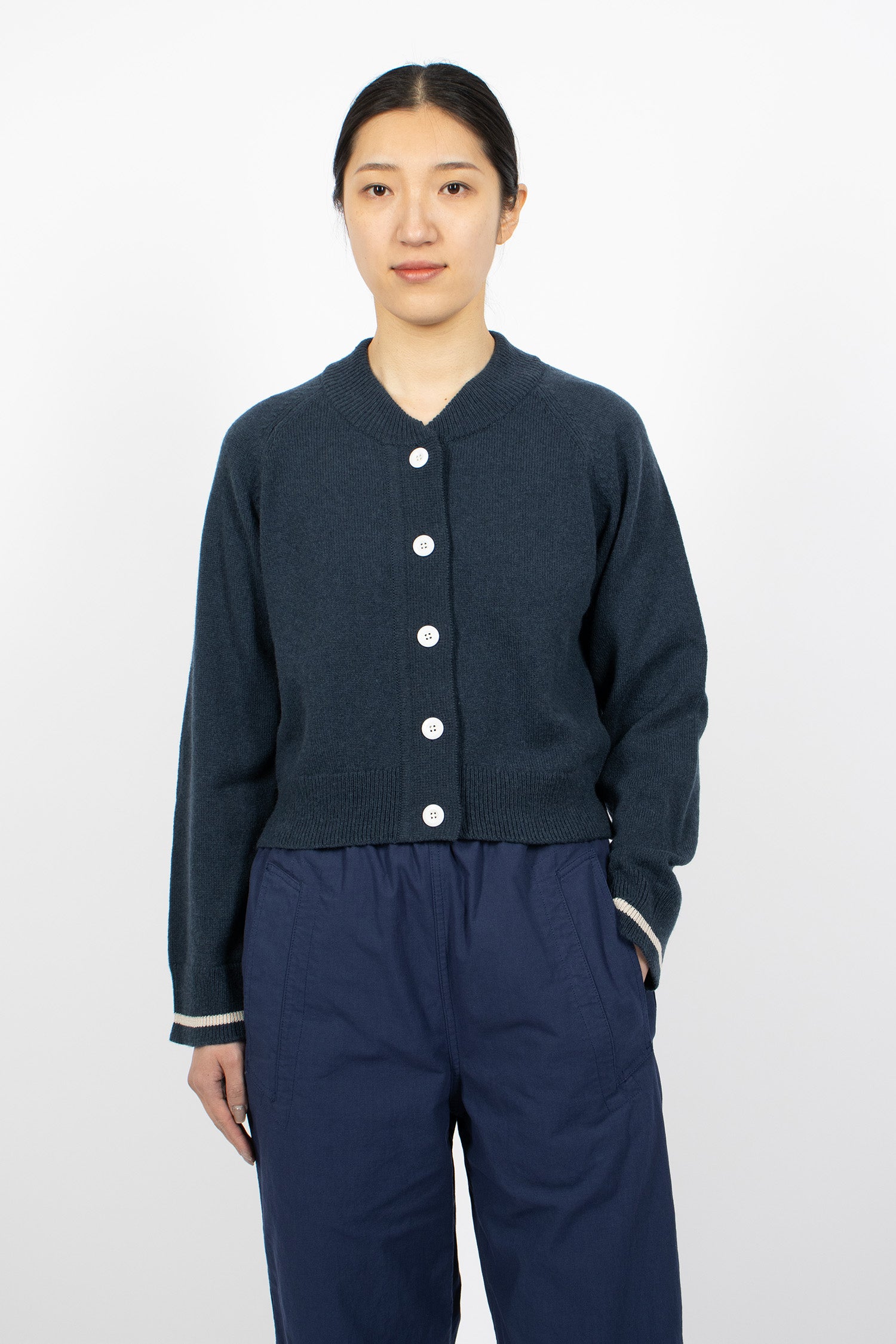 Cropped Cardigan Dark Navy