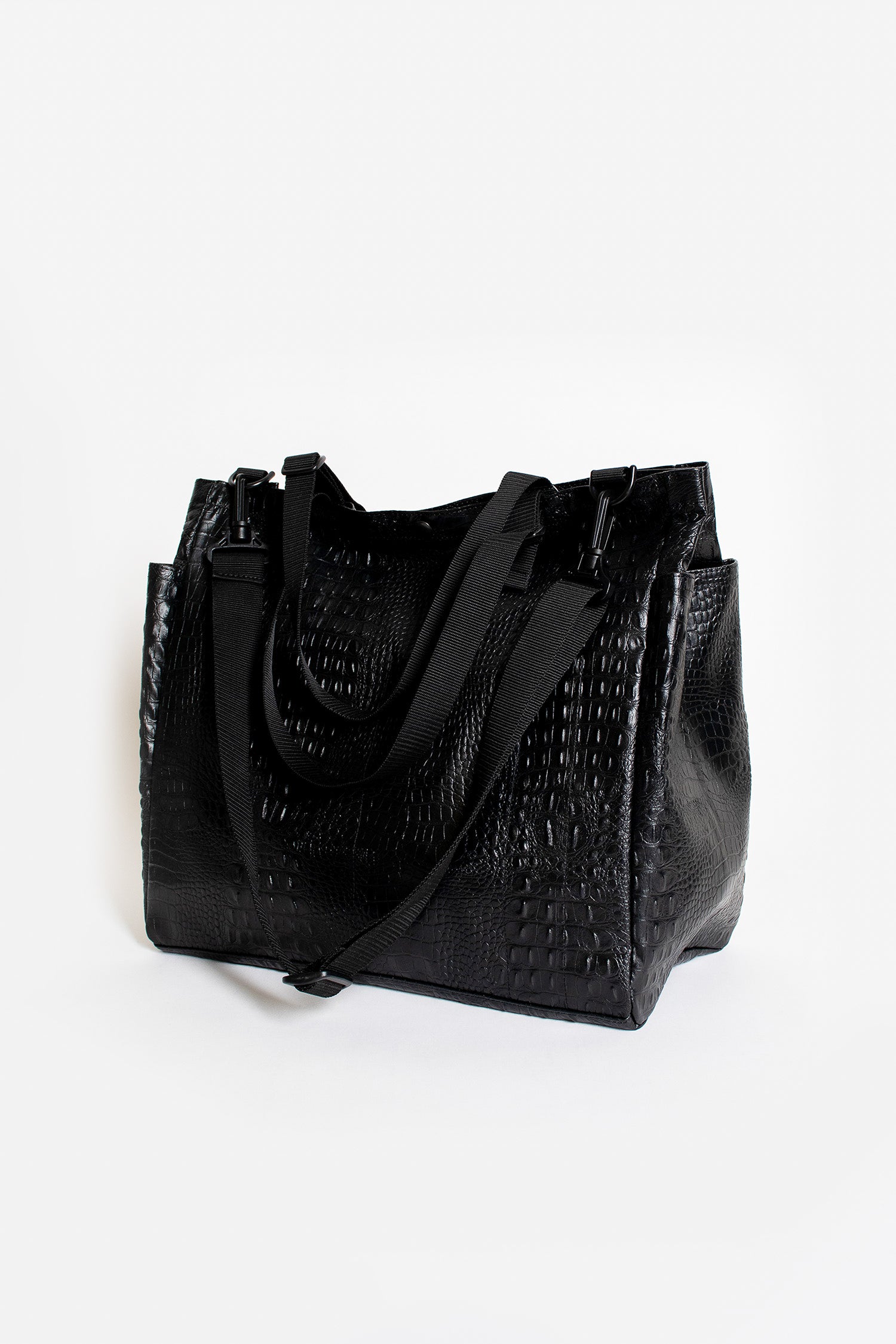 Carry-All Beach Bag Black Croco