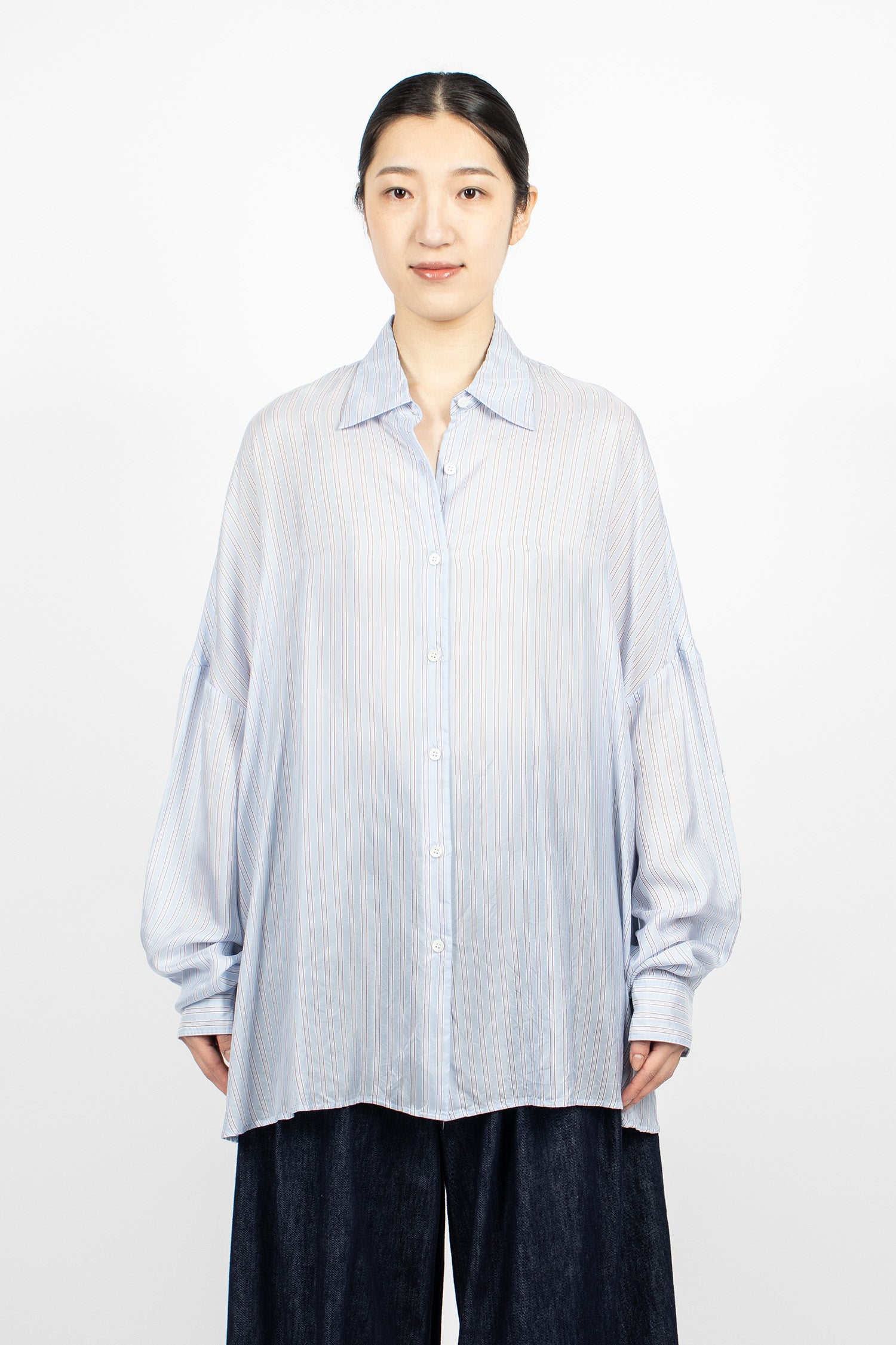 Oversized Cocoon Shirt Light Blue