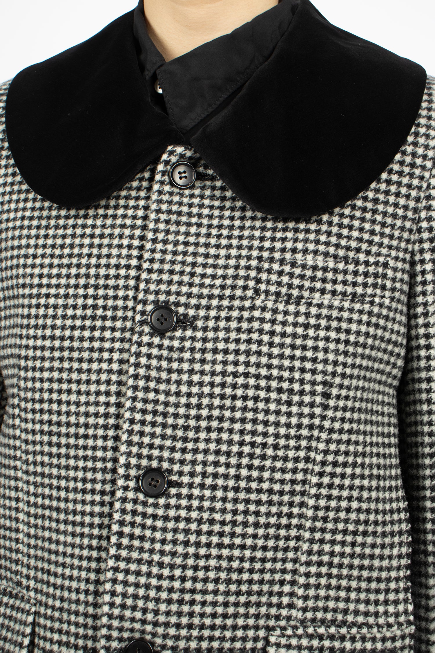 Velvet Wool Houndstooth Jacket Black/White
