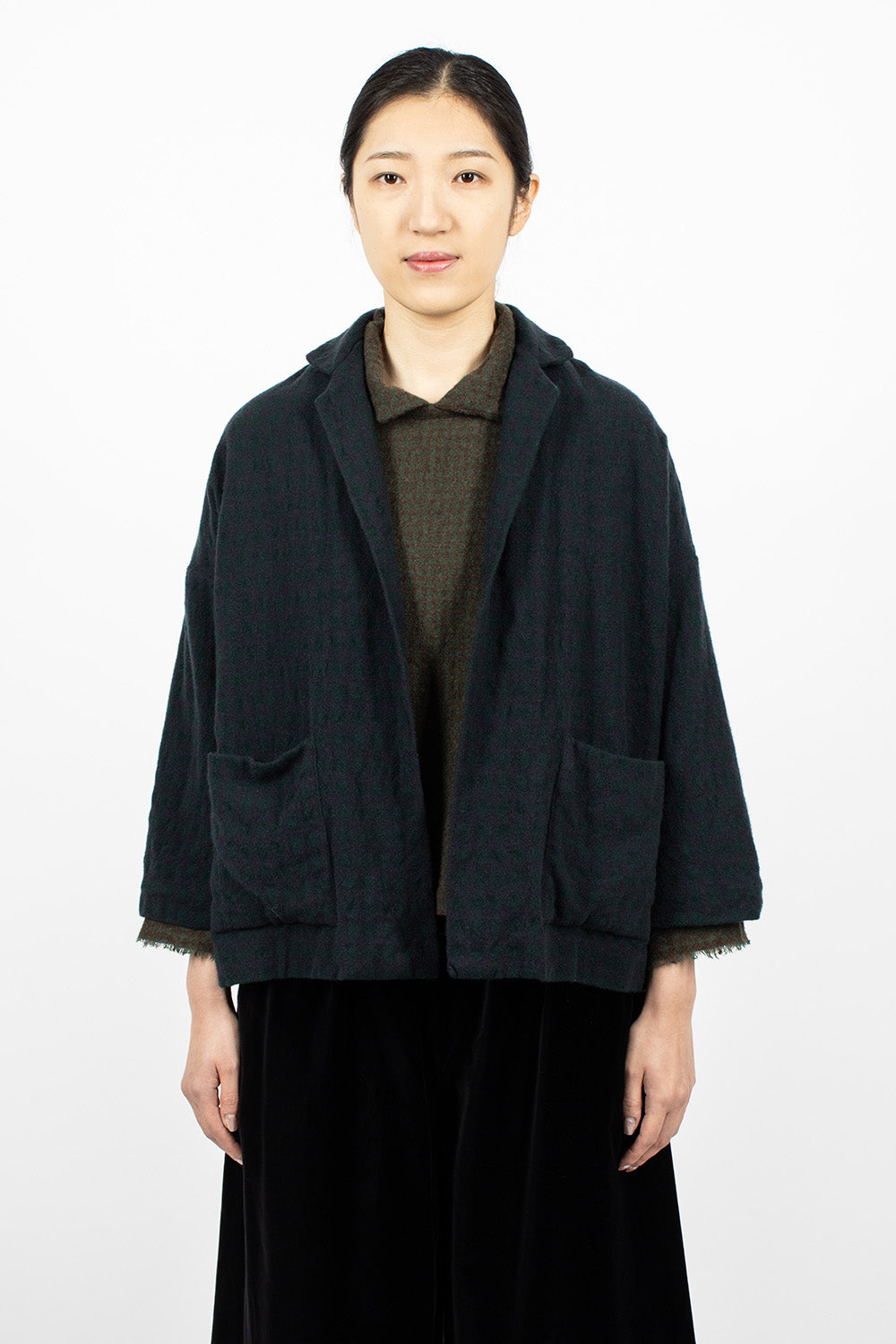 Cashmere Jacket Green Blue Check