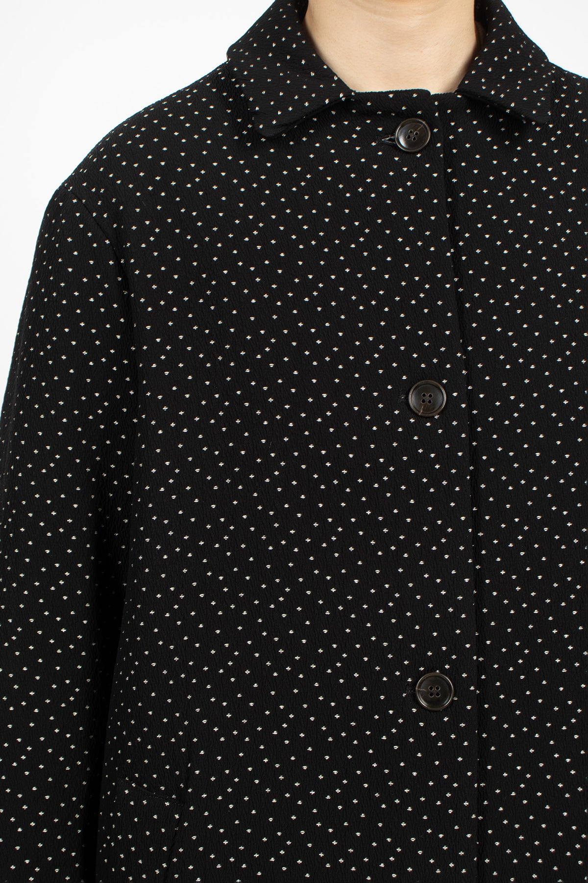 Tokio Puffer Coat Black Dot