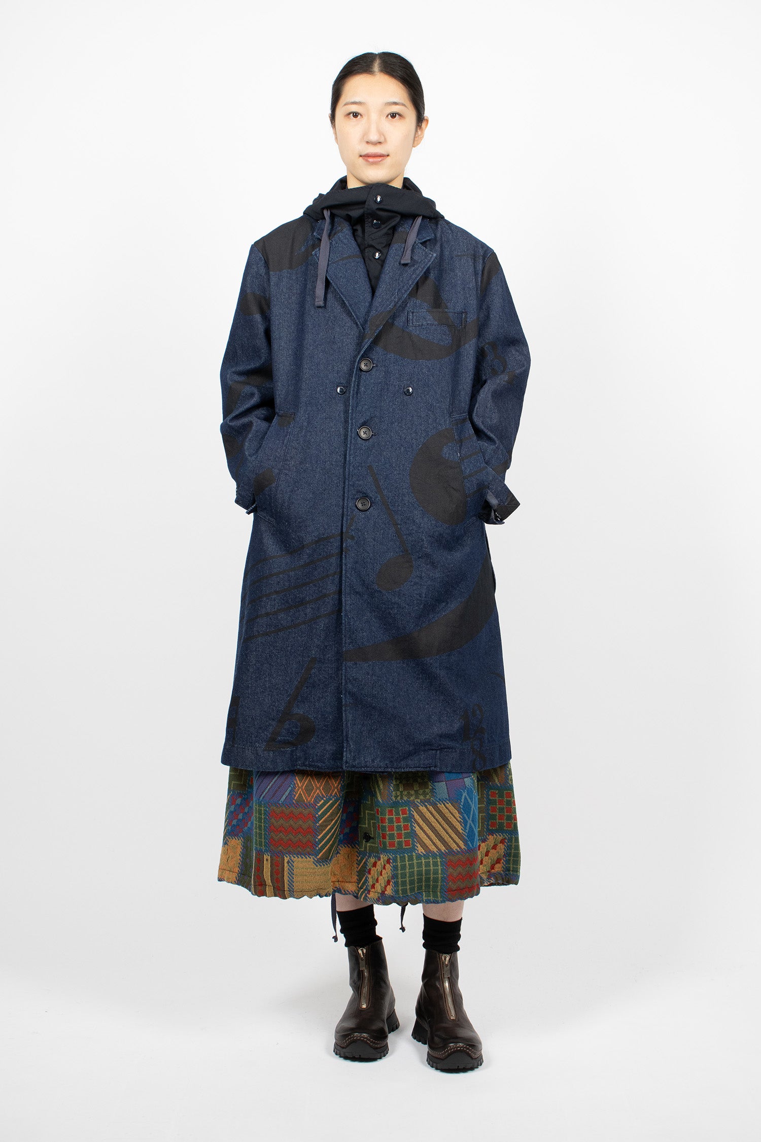 Chester Coat Indigo/Music Note Print
