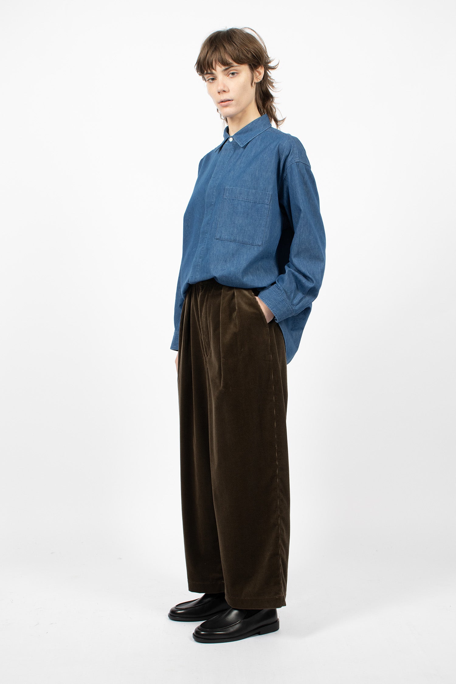 2 In-Pleat Baggy Pants Chestnut
