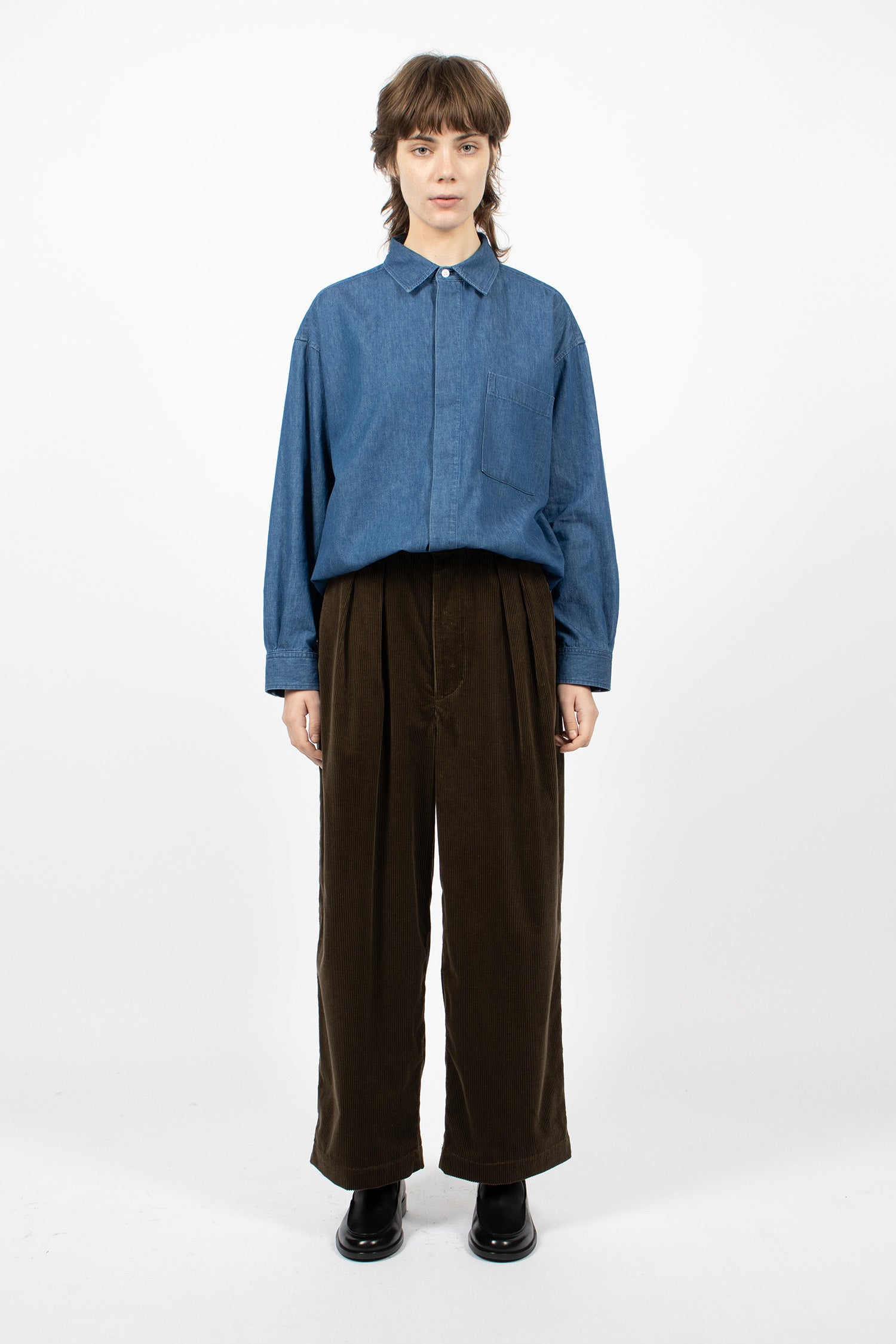 2 In-Pleat Baggy Pants Chestnut