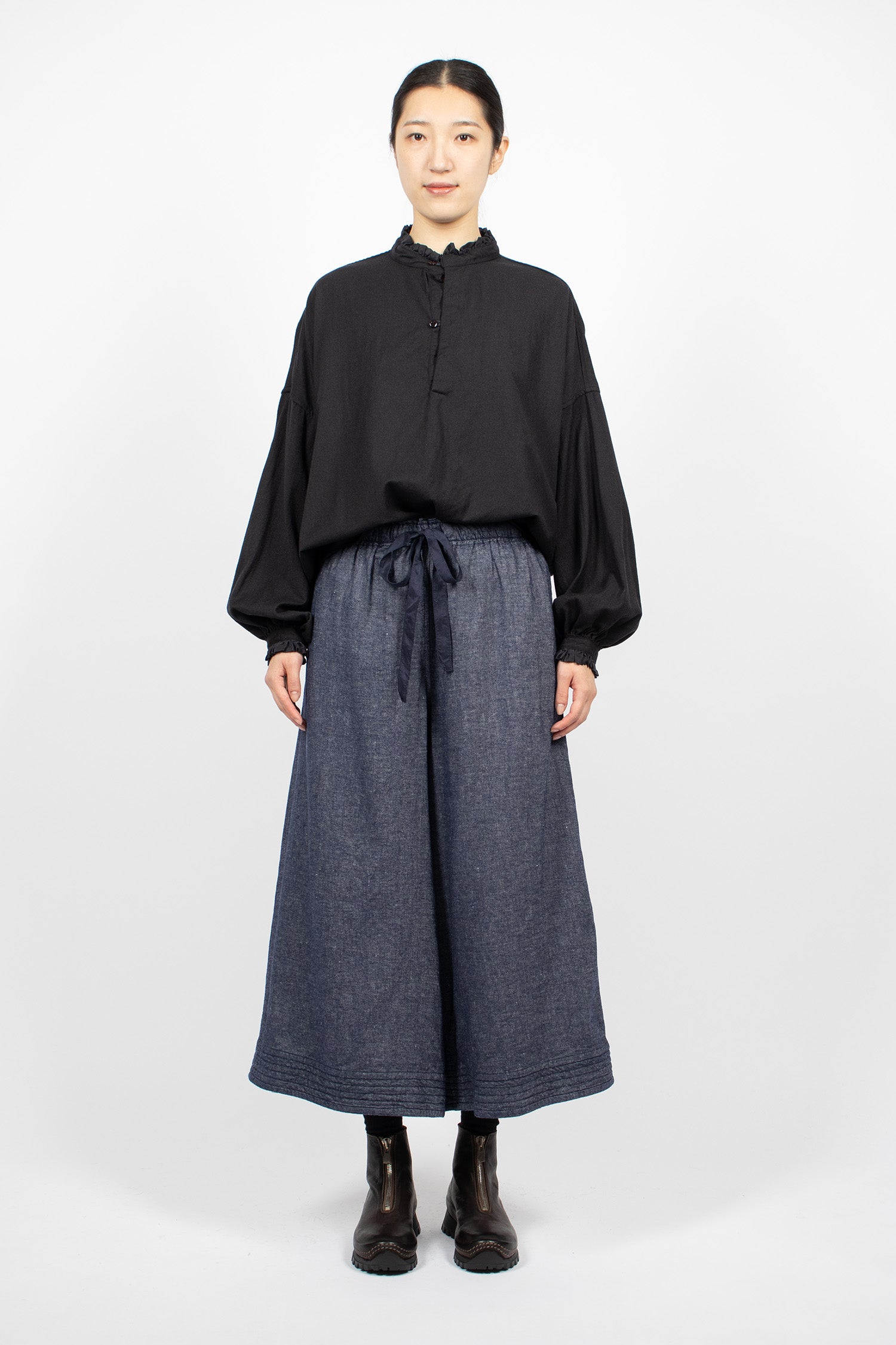 Coulisse Linen/Wool Pants Blue