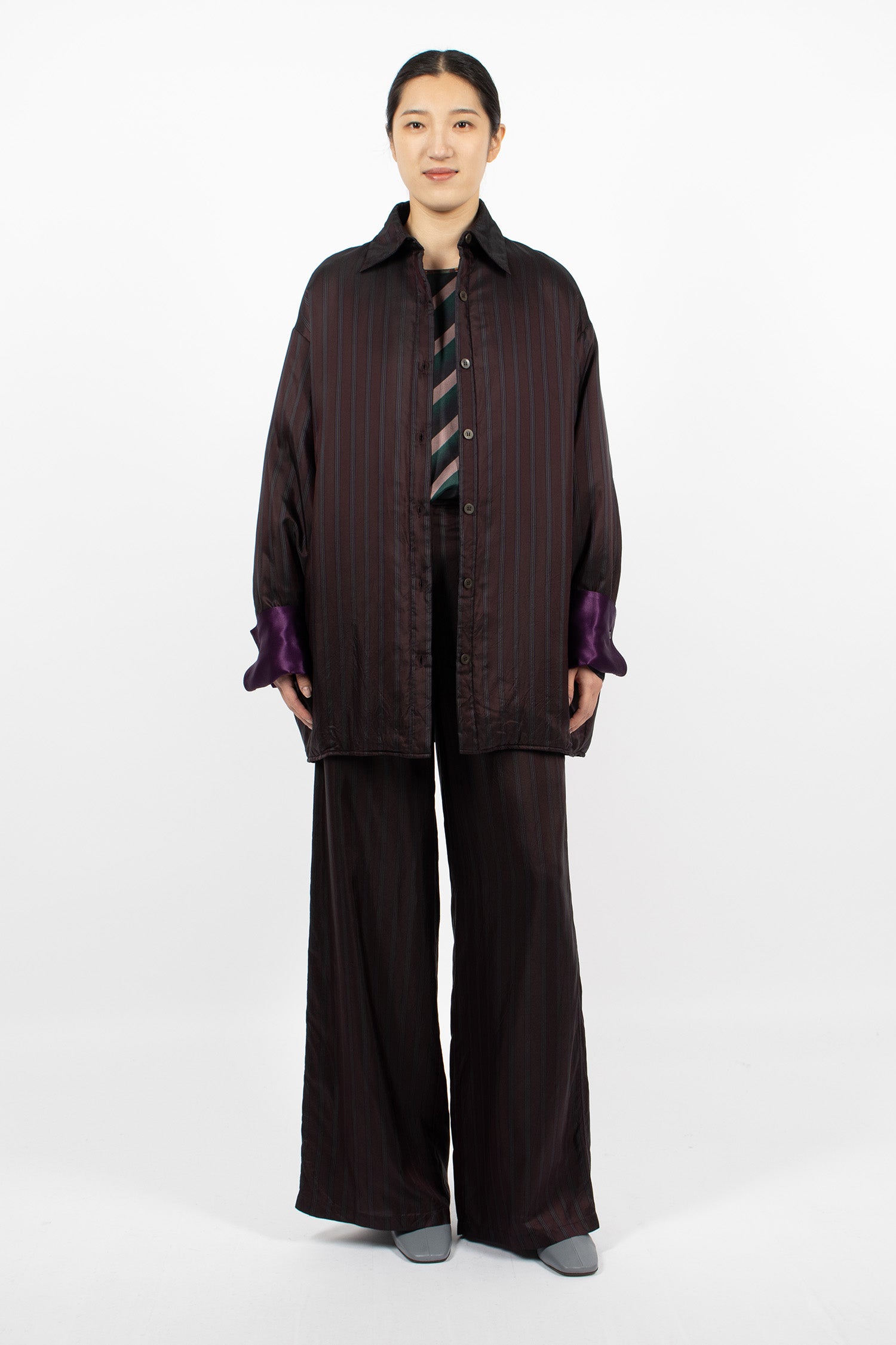 Oversized Padded Shirt Burgundy