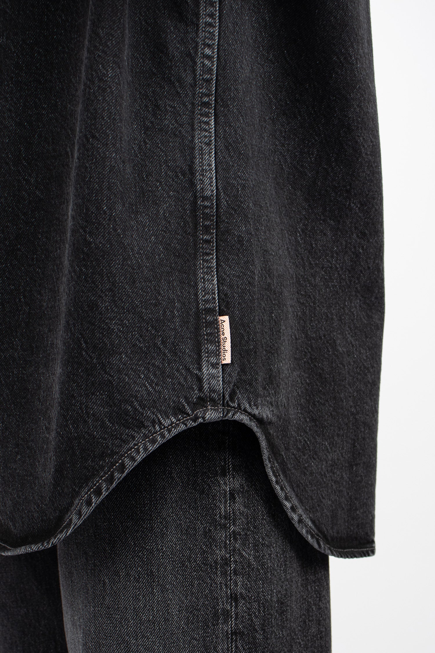 Denim Button-Up Shirt Black