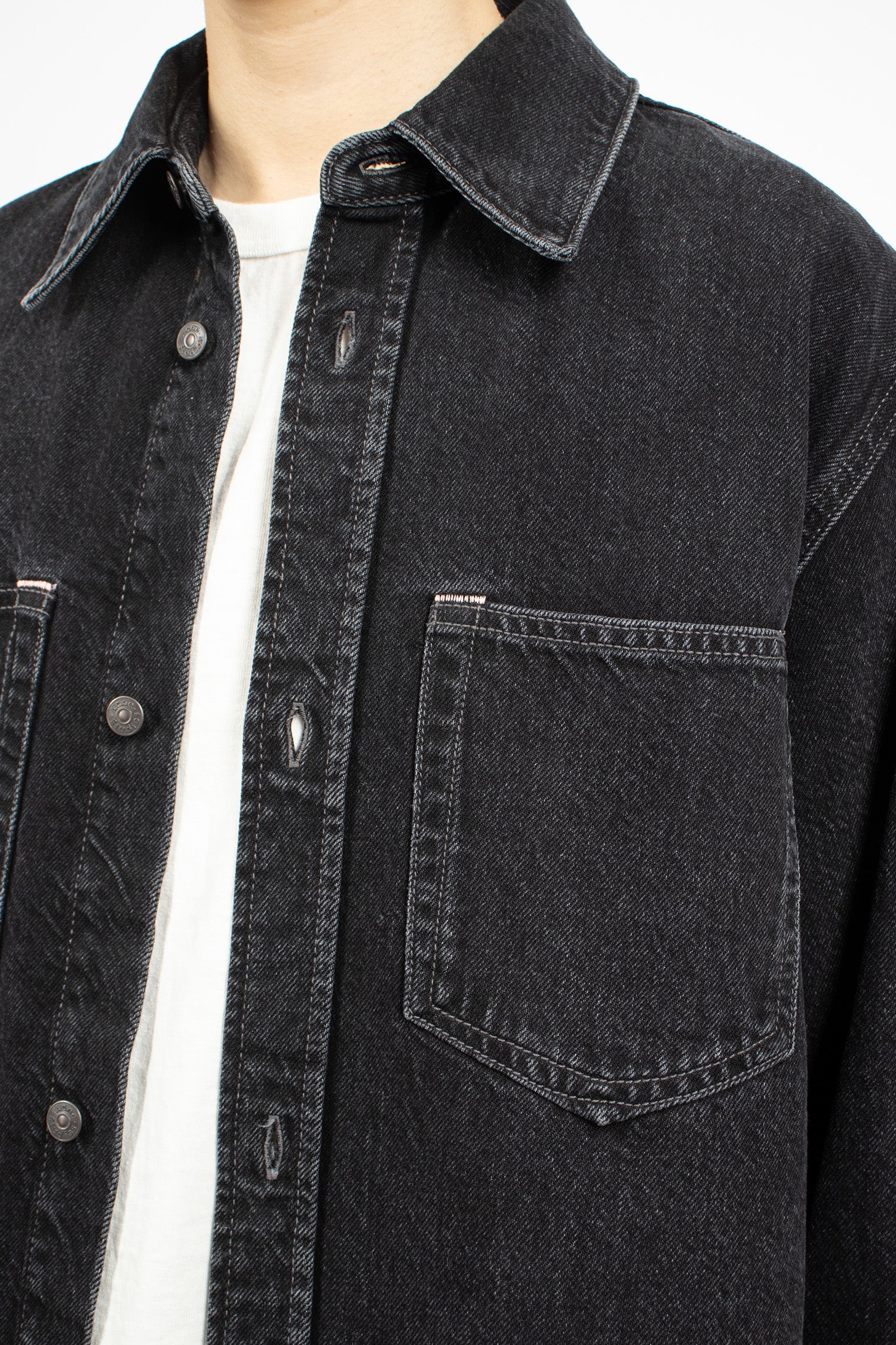 Denim Button-Up Shirt Black