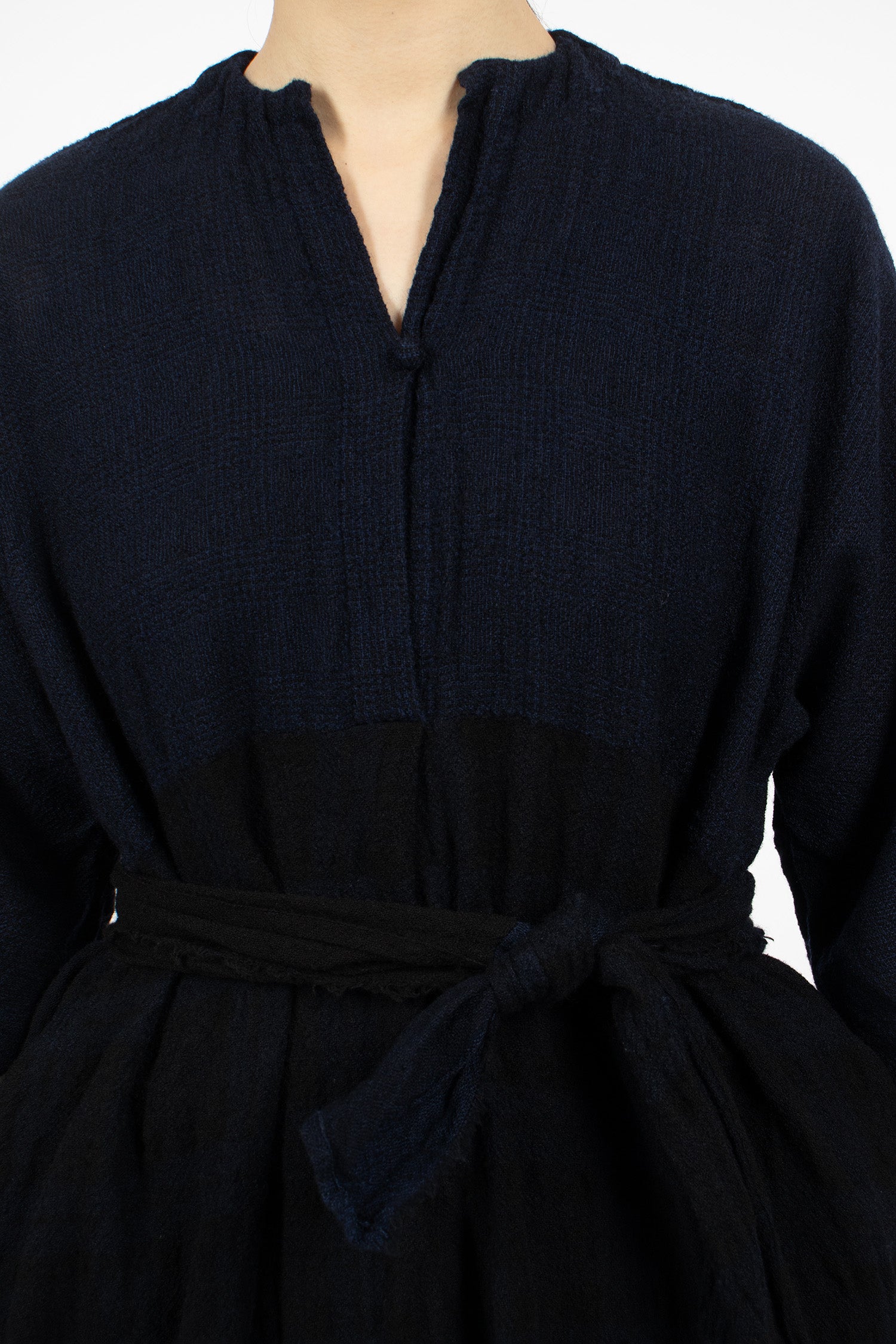 20.07.06 Washed Wool Dress Blue/Black