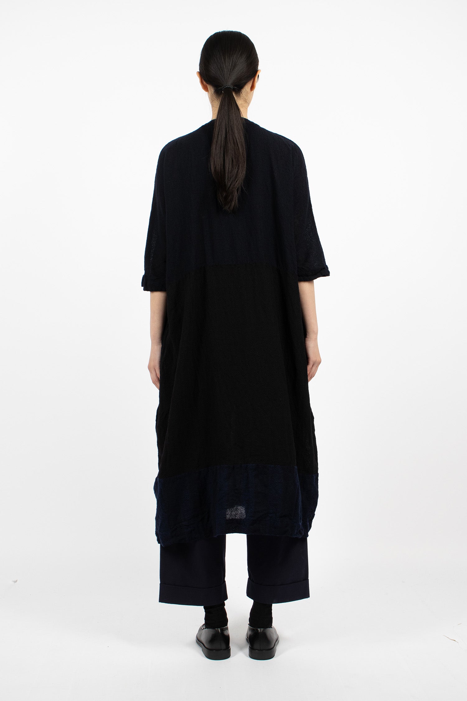 20.07.06 Washed Wool Dress Blue/Black
