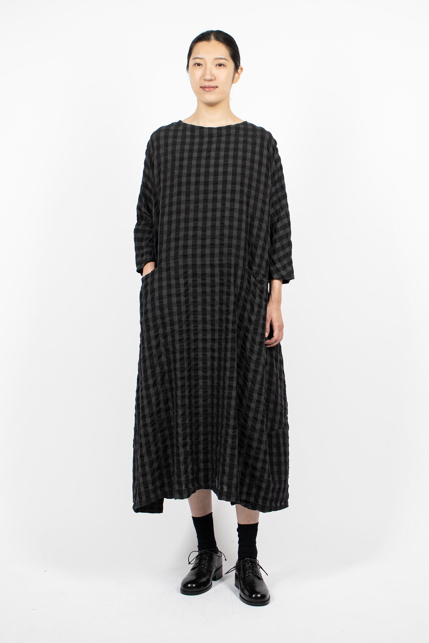 Nb Dress Slate Gingham