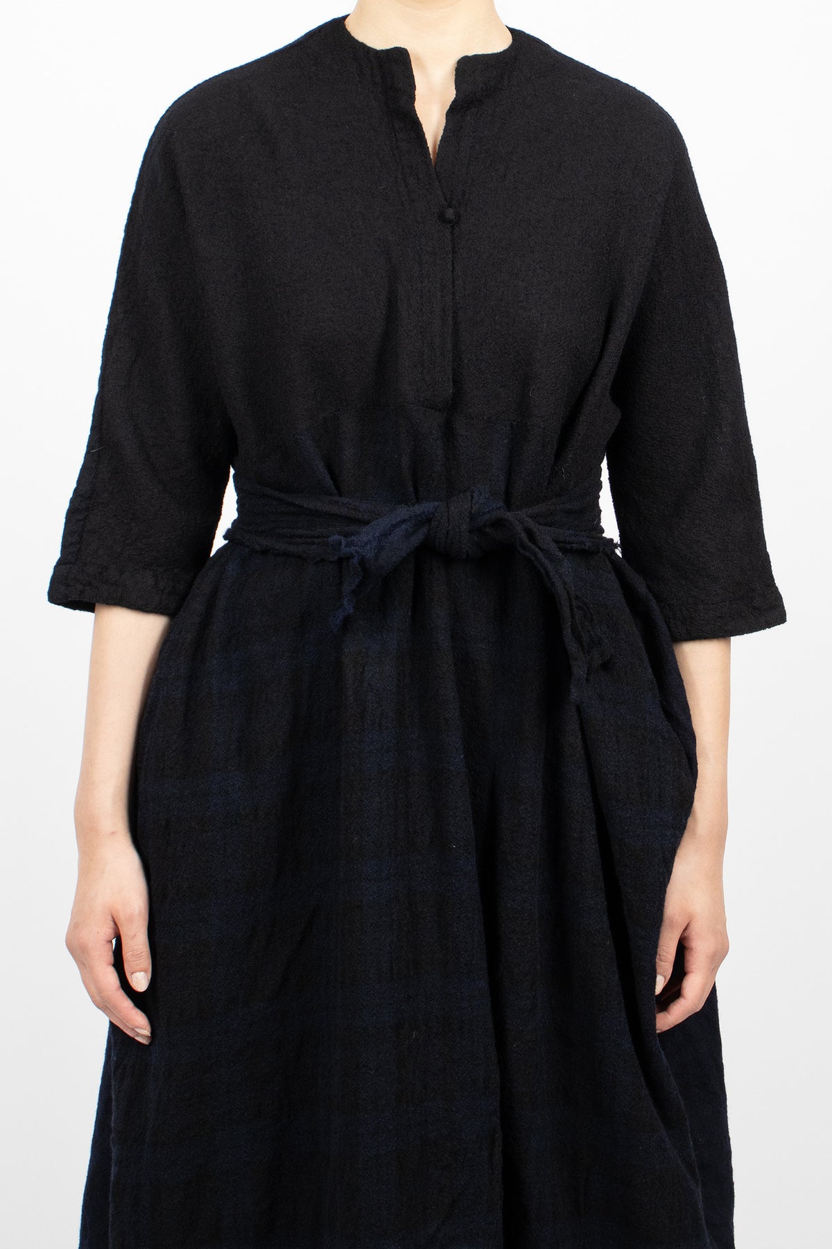 20.07.06 Washed Wool Dress Blue/Black