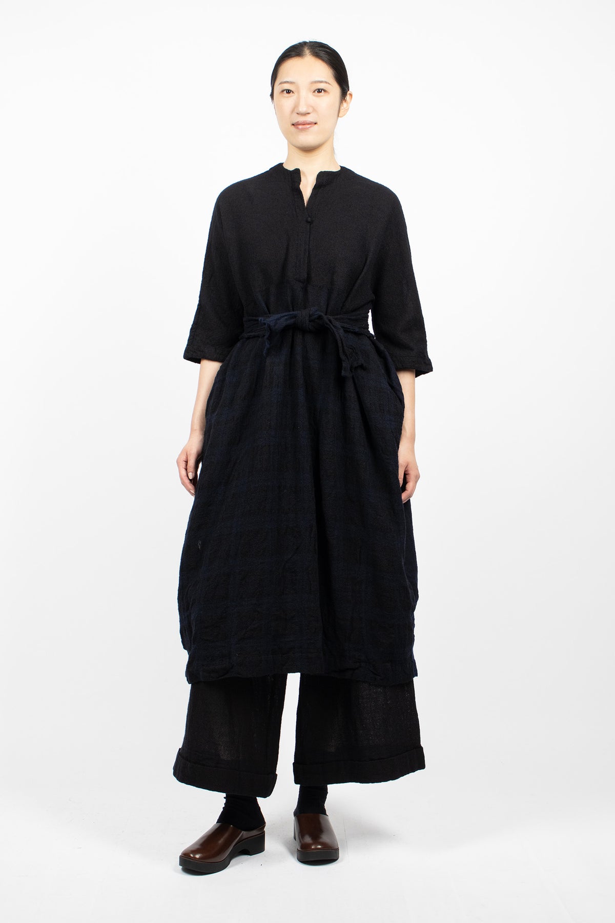 20.07.06 Washed Wool Dress Blue/Black