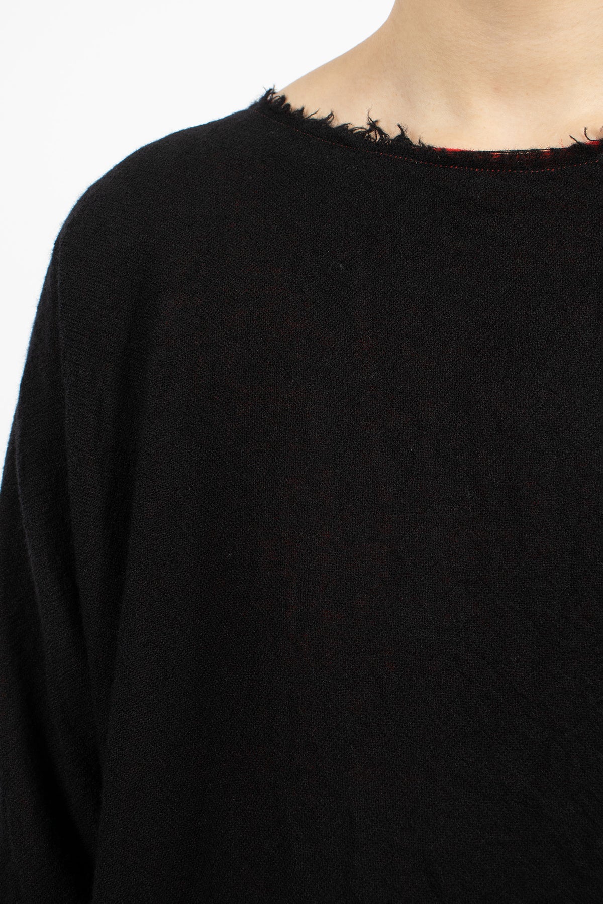 Round Neck Layered Reversible Dress Black/Red