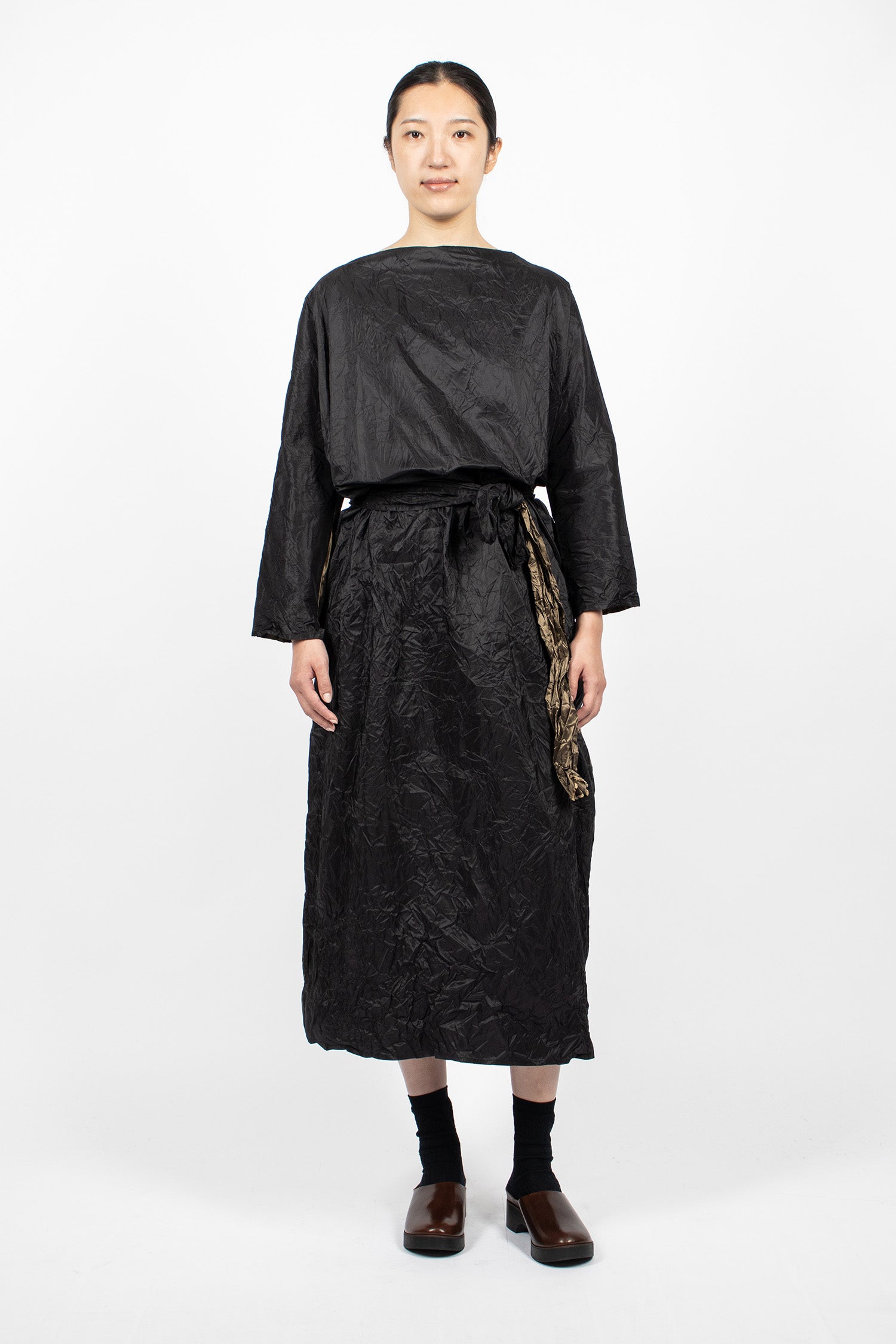 Lunedi Washed Dress Black/Bronze