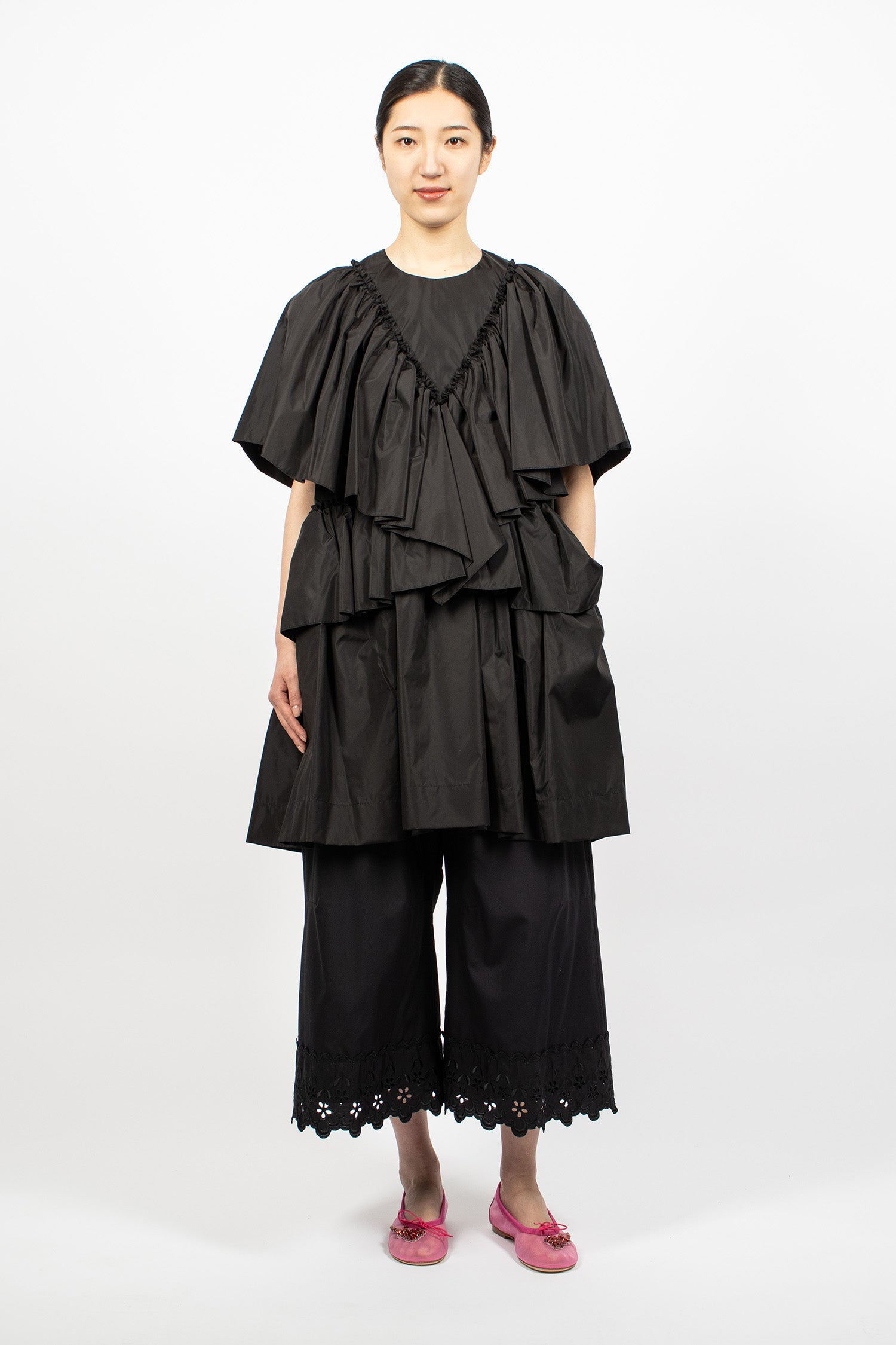 Short Ruffle Dress Black