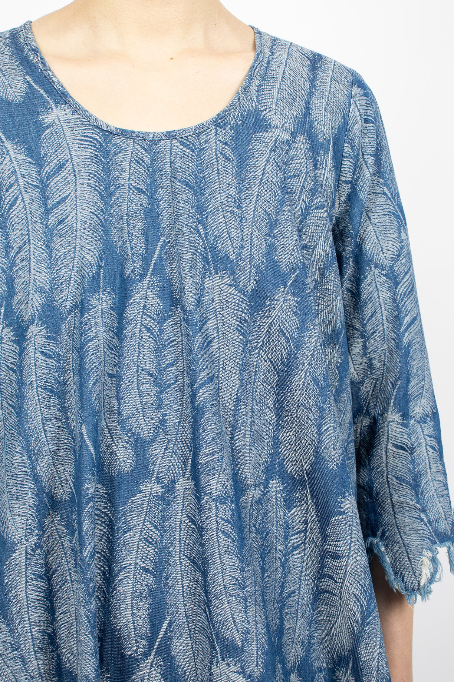 5oz Denim Feather Dress Light Blue