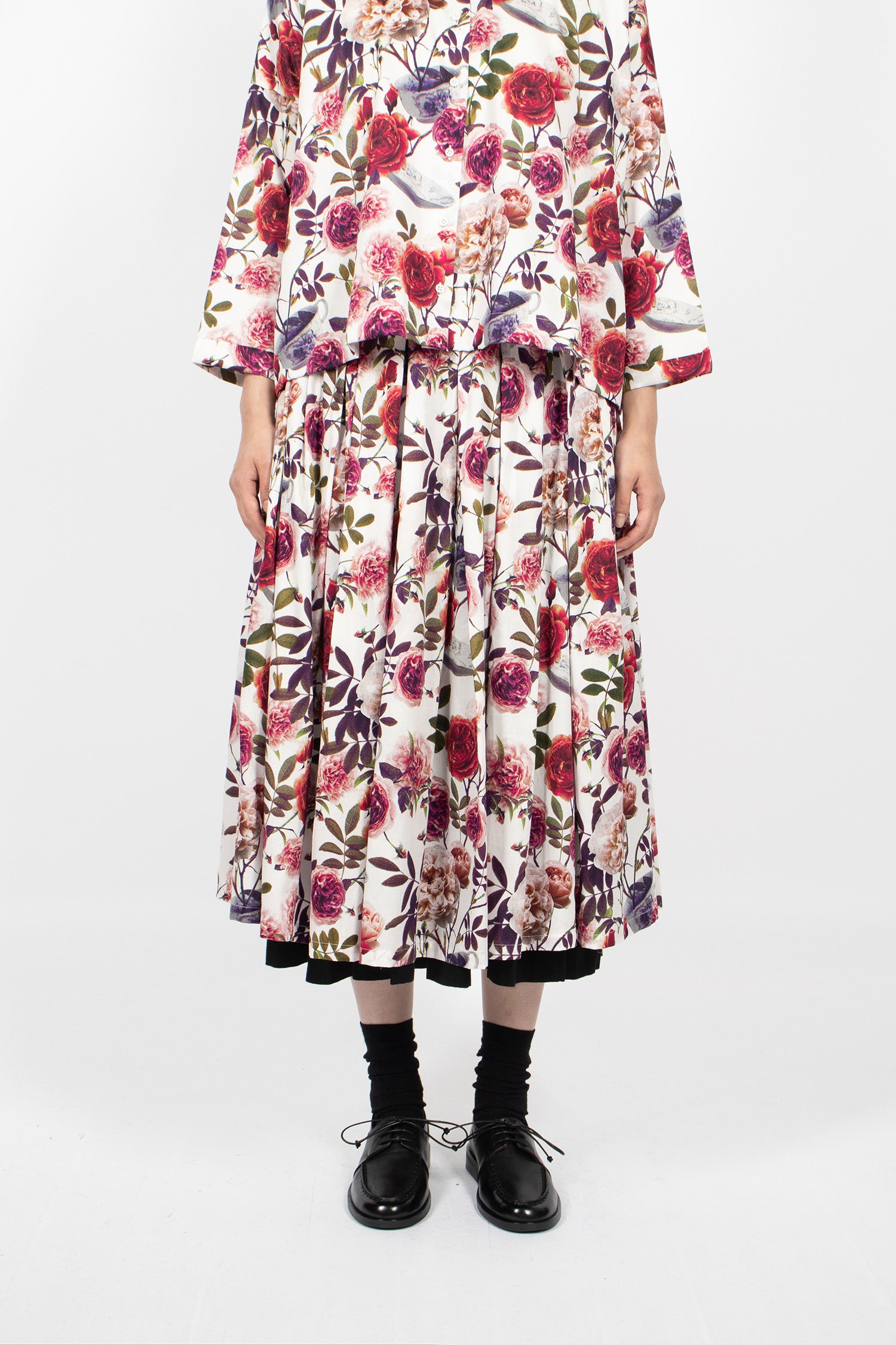 Solange Reversible Skirt Roses/White