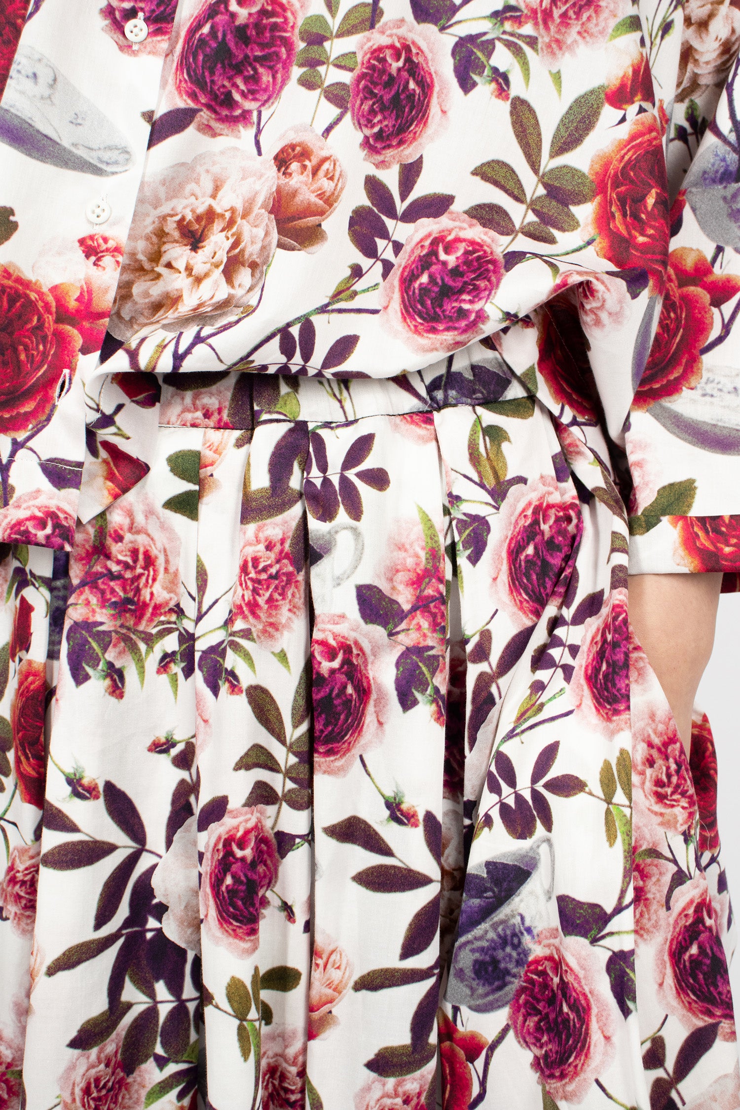 Solange Reversible Skirt Roses/White