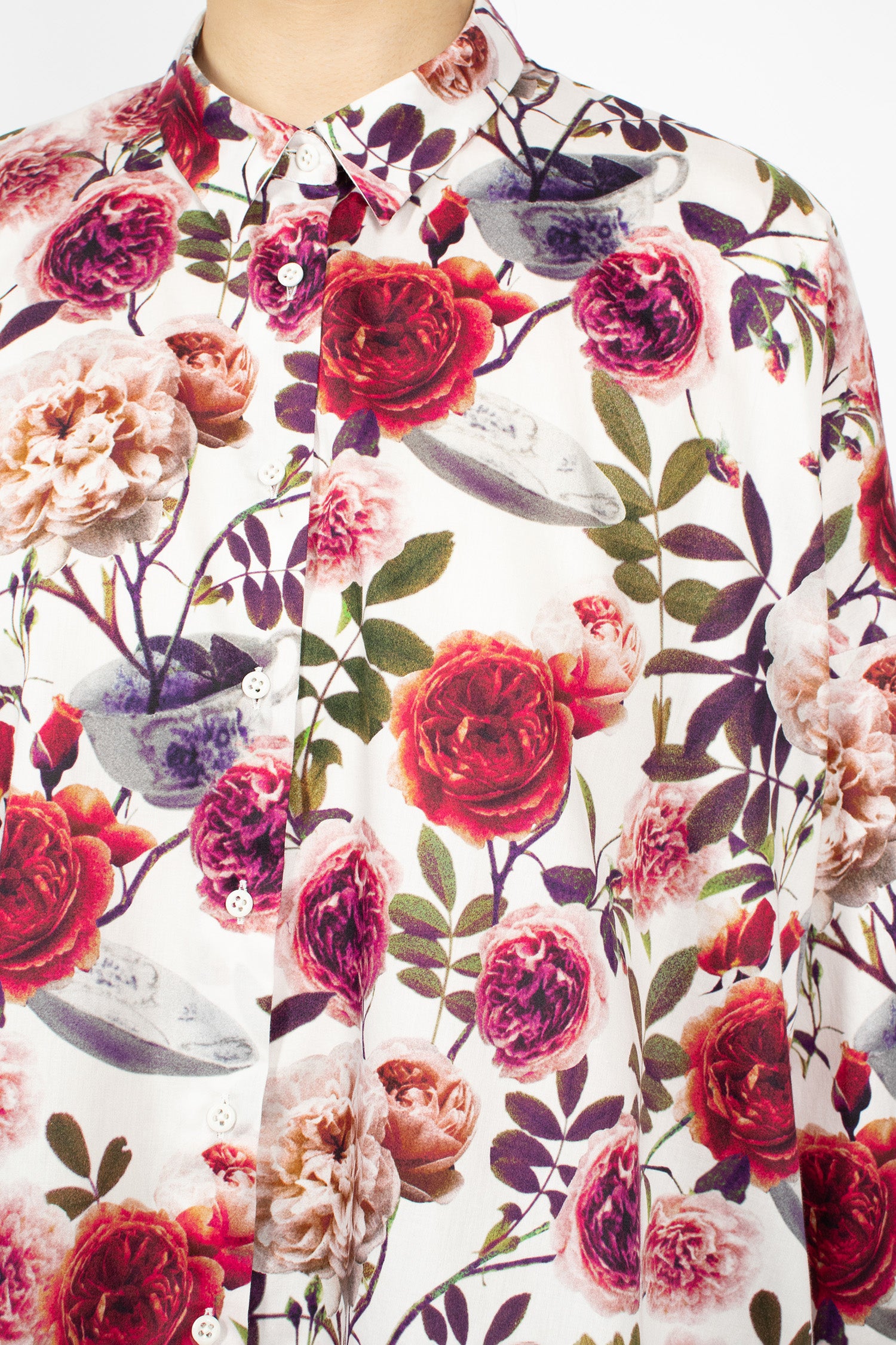 Brigitte Shirt Roses/White