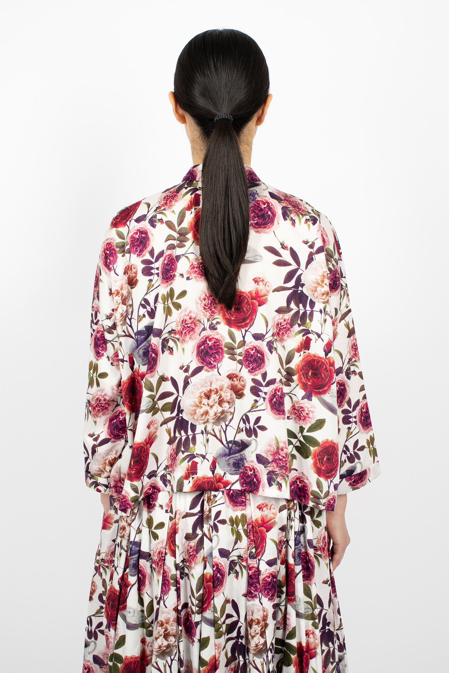 Brigitte Shirt Roses/White