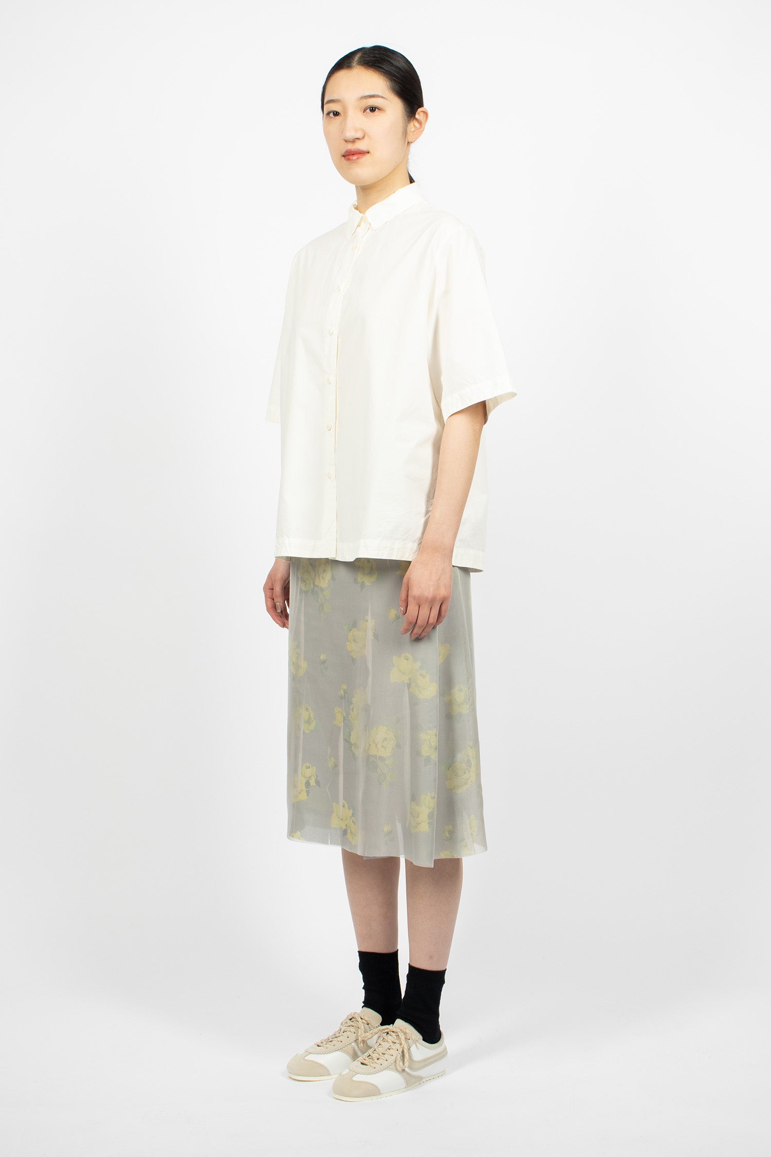 Mesh Layered Skirt Yellow/Grey