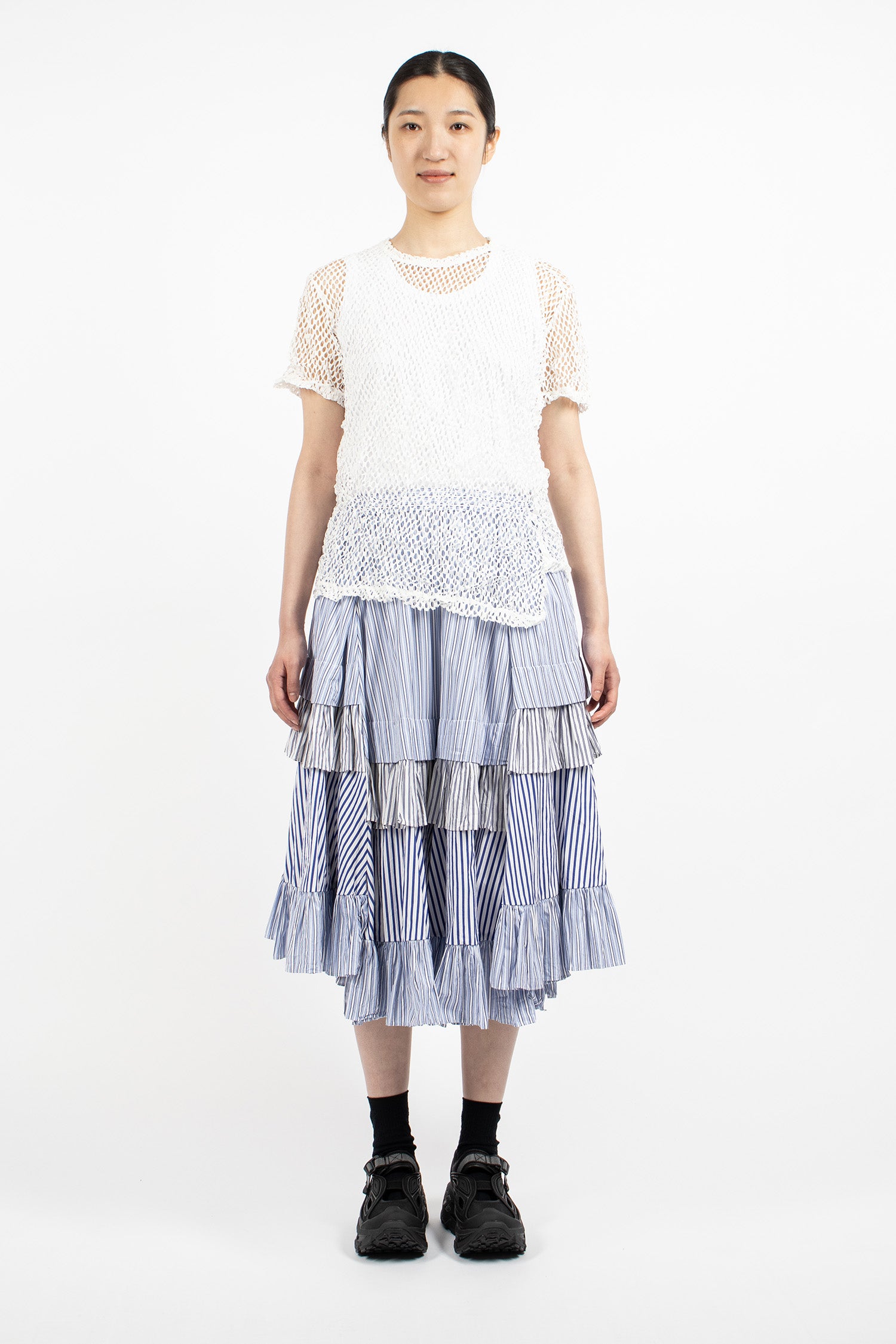 Layered Ruffle Skirt Stripe