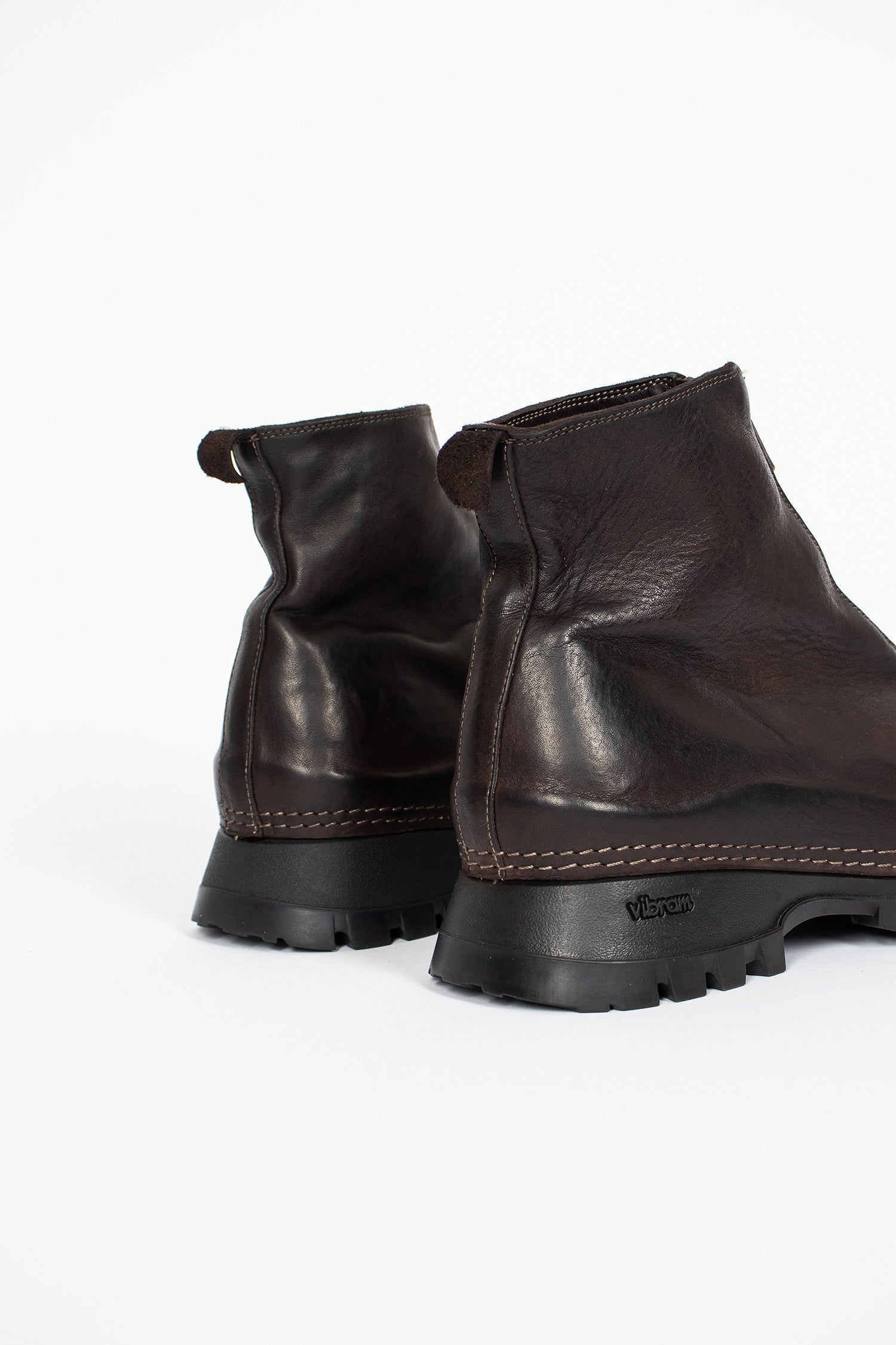 VS01 Zip Front Half Boot CV60T Dark Brown