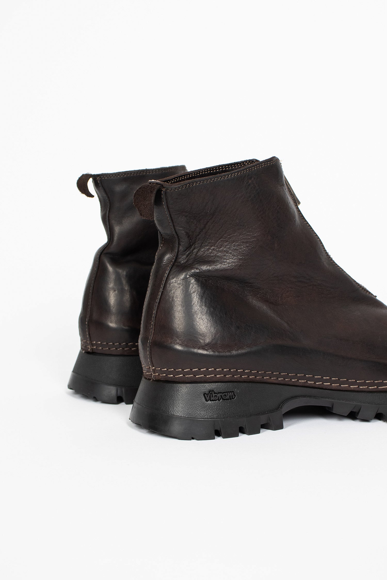 VS01 Zip Front Half Boot CV60T Dark Brown