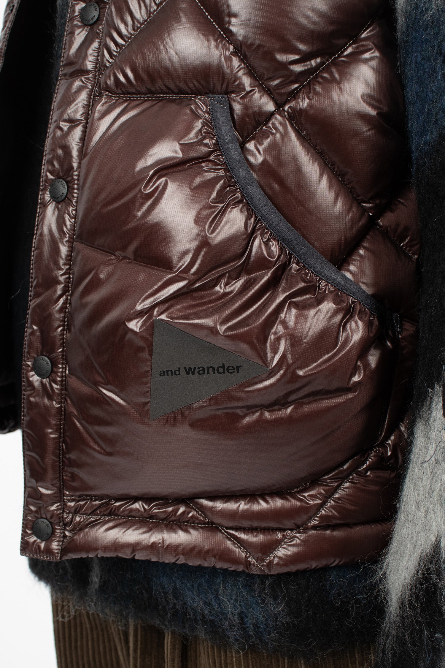 Diamond Stitch Down Vest Dark Brown