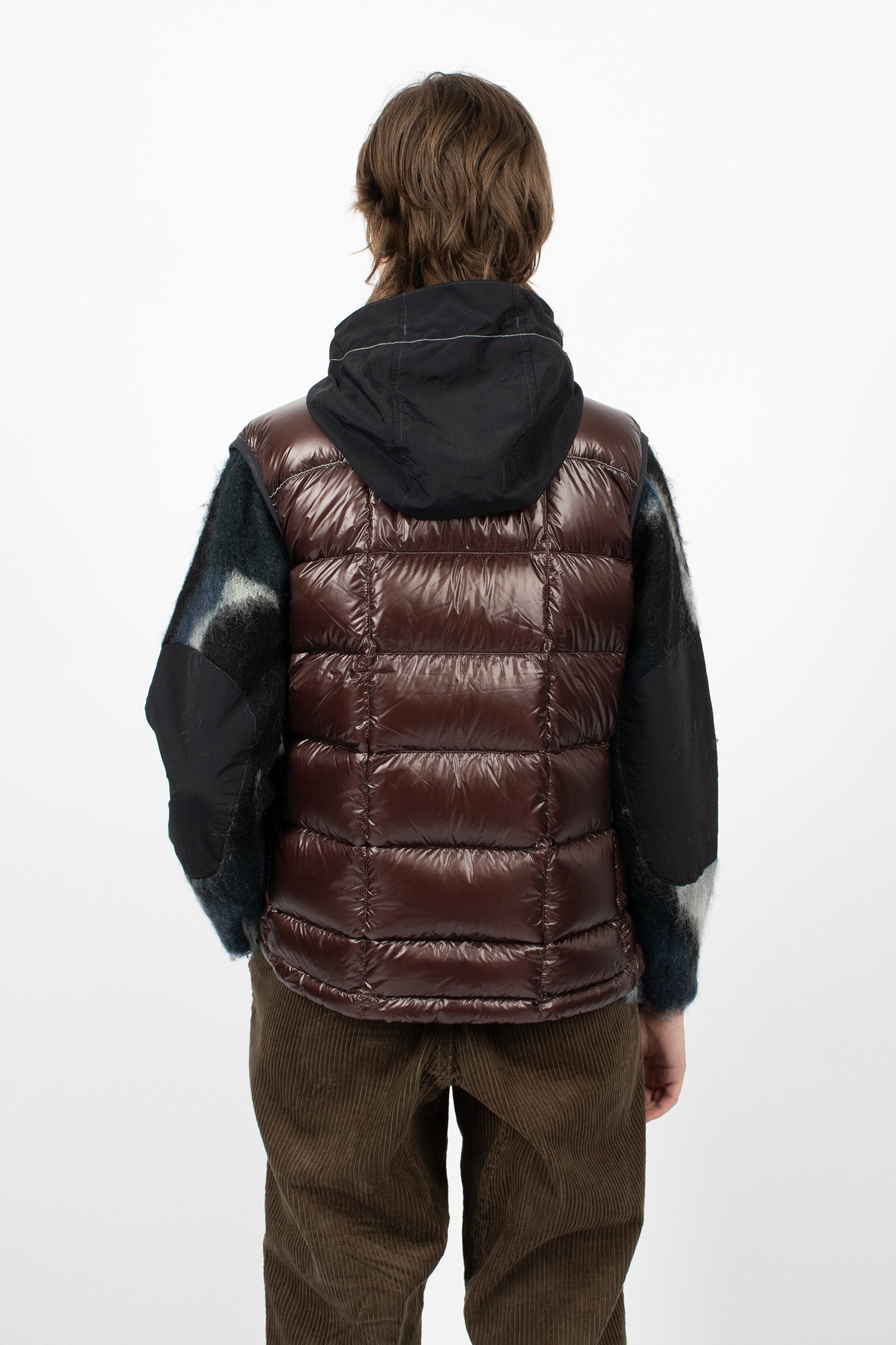 Diamond Stitch Down Vest Dark Brown