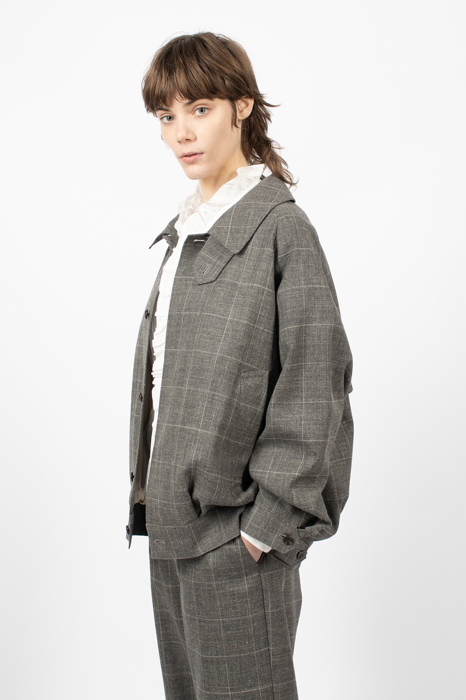 Oversized Harrington Jacket Grey