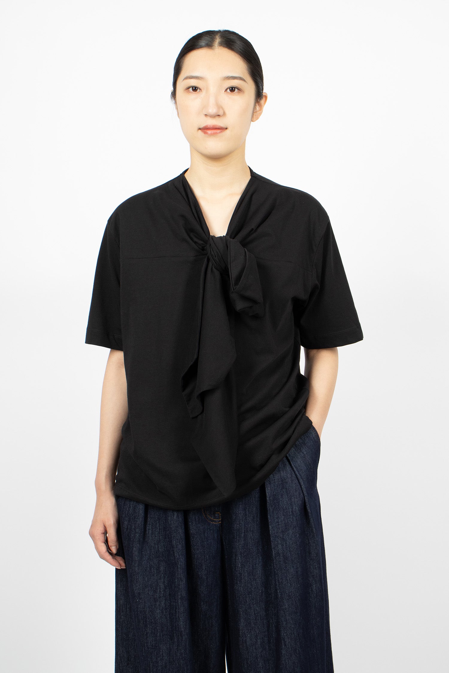 Pussy-Bow T-Shirt Black