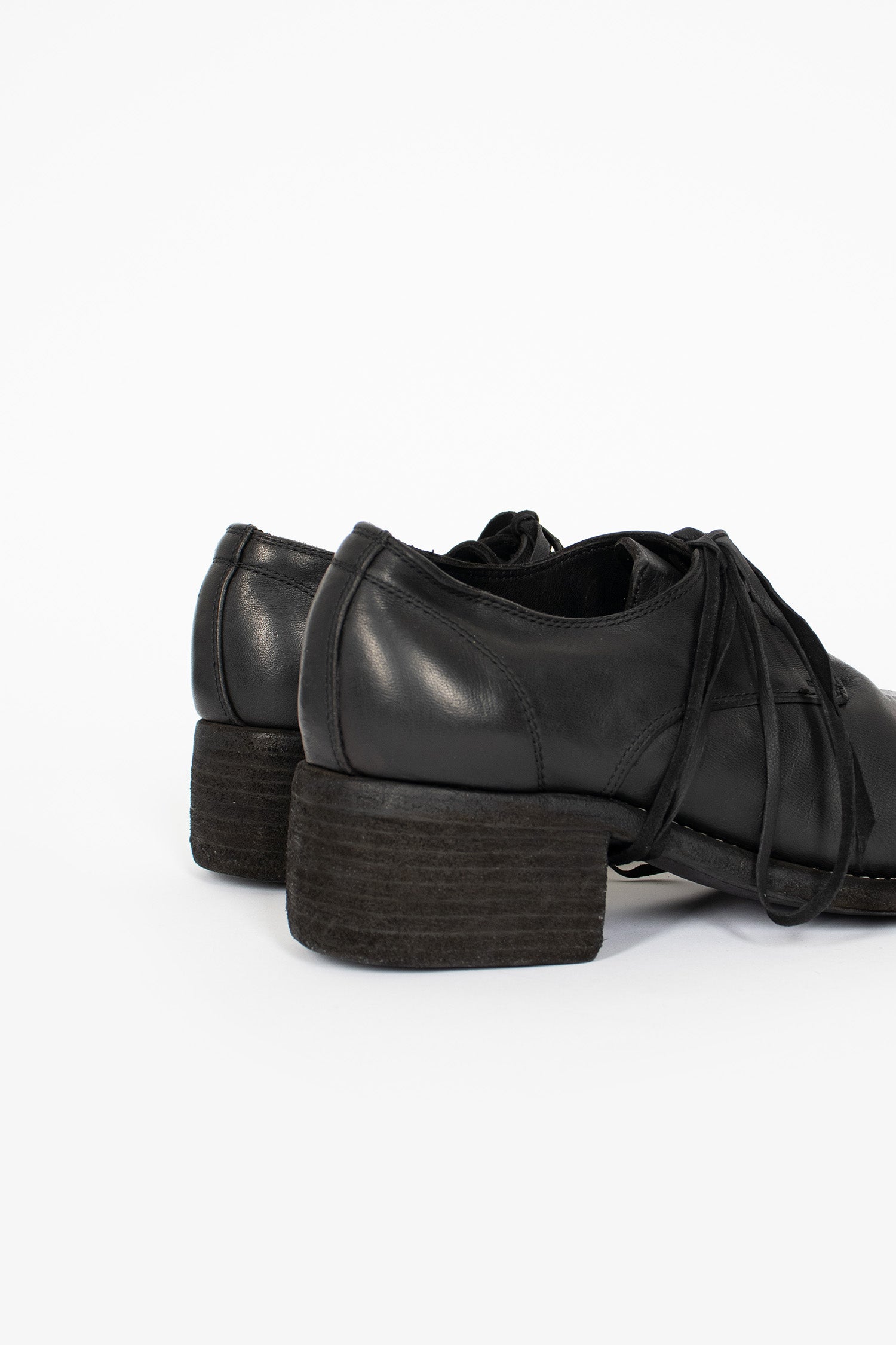 NB02 Chunky Heel Derby BLKT