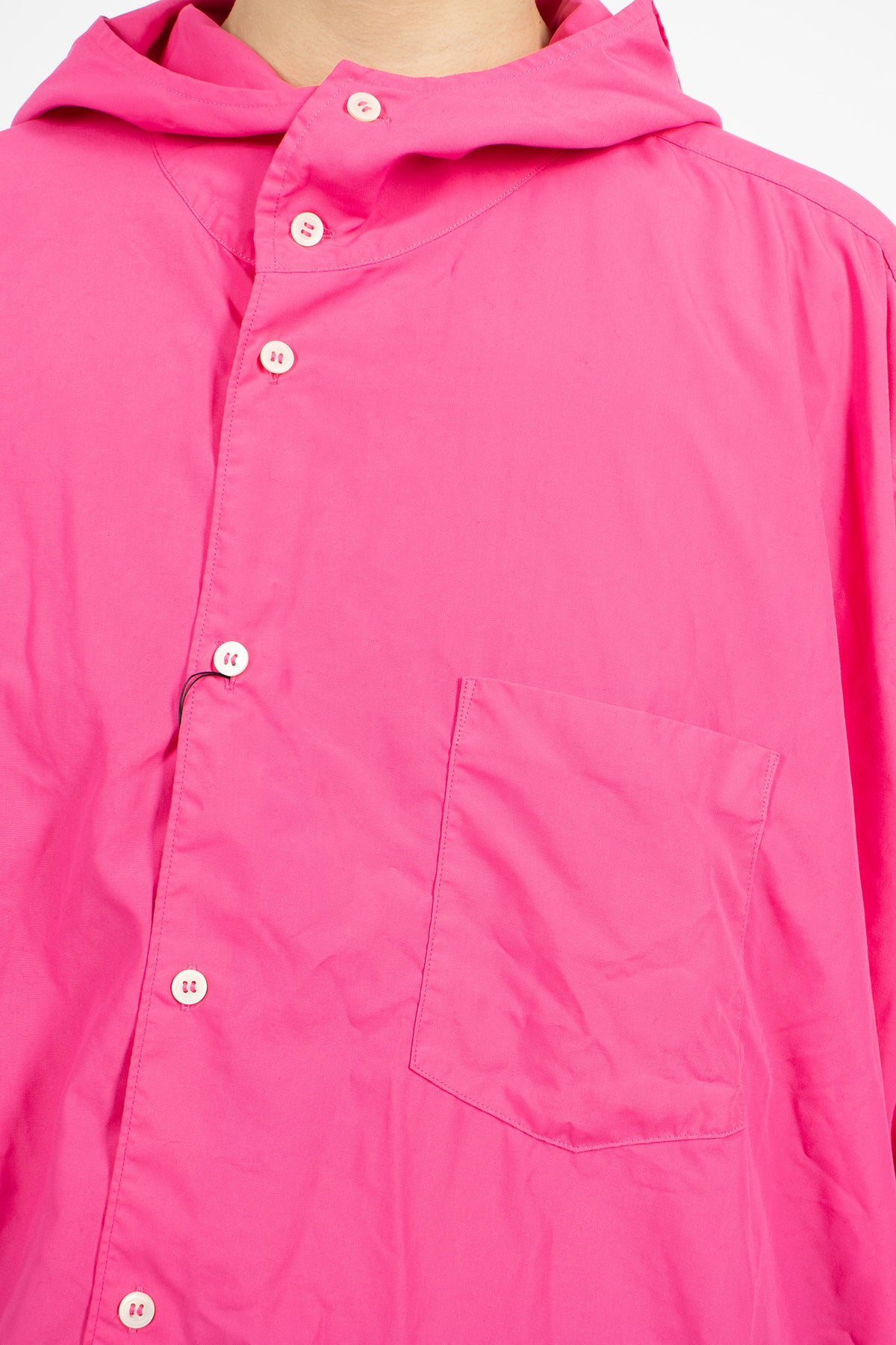 Asymmetrical Hooded Blouse Pink