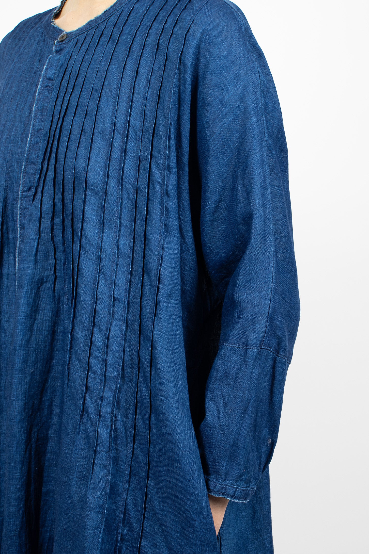 Pintuck O'Keefe Dress Indigo