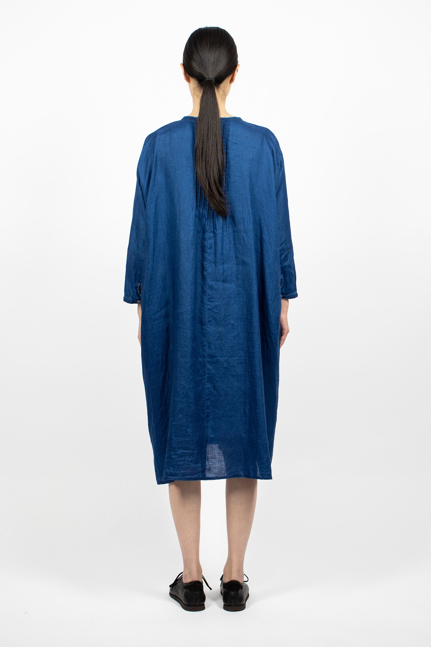 Pintuck O'Keefe Dress Indigo