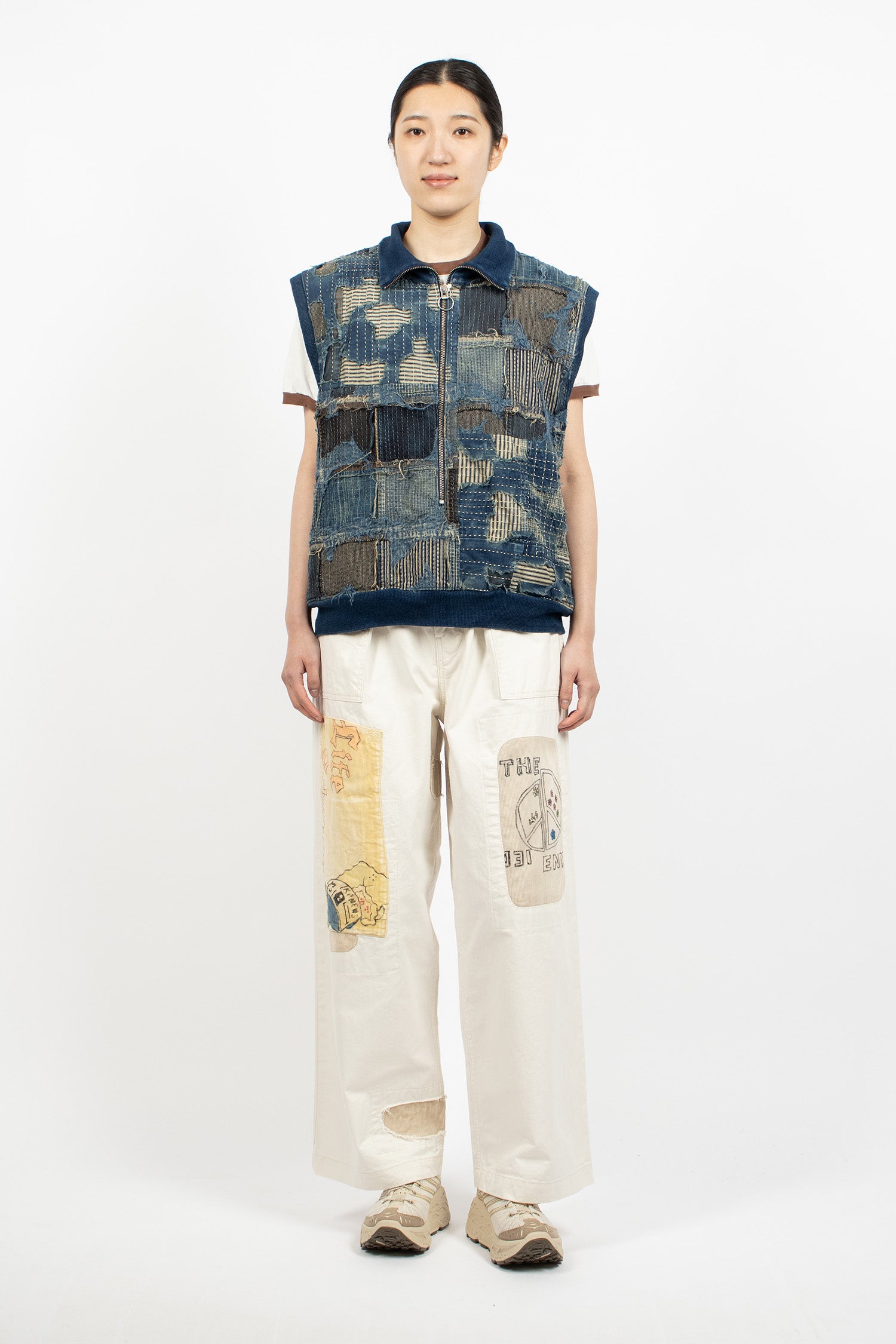 Boro x IDG SWT Knit Half Zip Vest Indigo