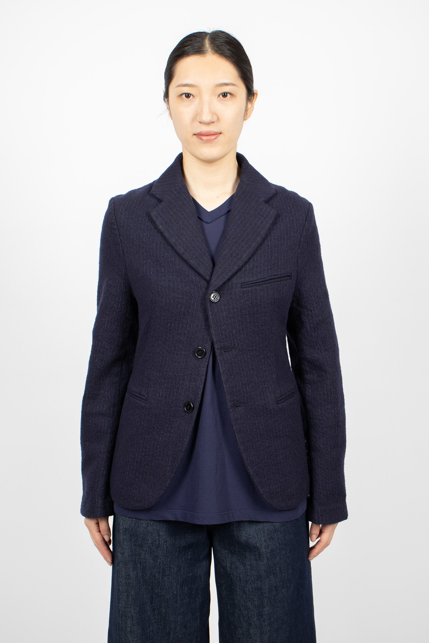 Boiled Pinstripe Blazer Ink