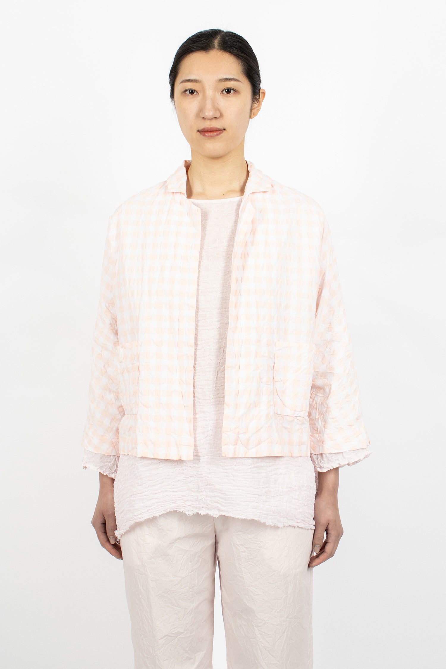 Peony Jacket White/Pale Pink Check